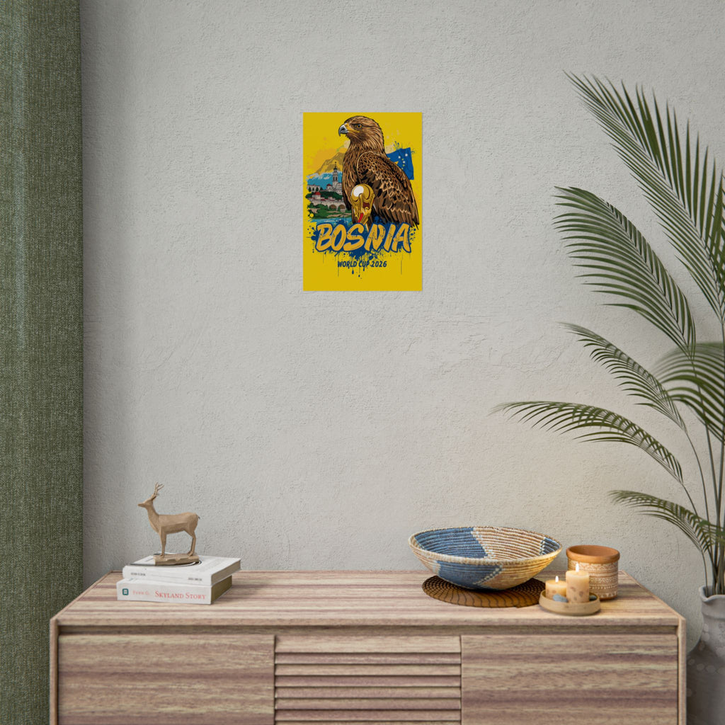 Bosnia World Cup 2026 Poster — Eagle & Flag Rolled Poster