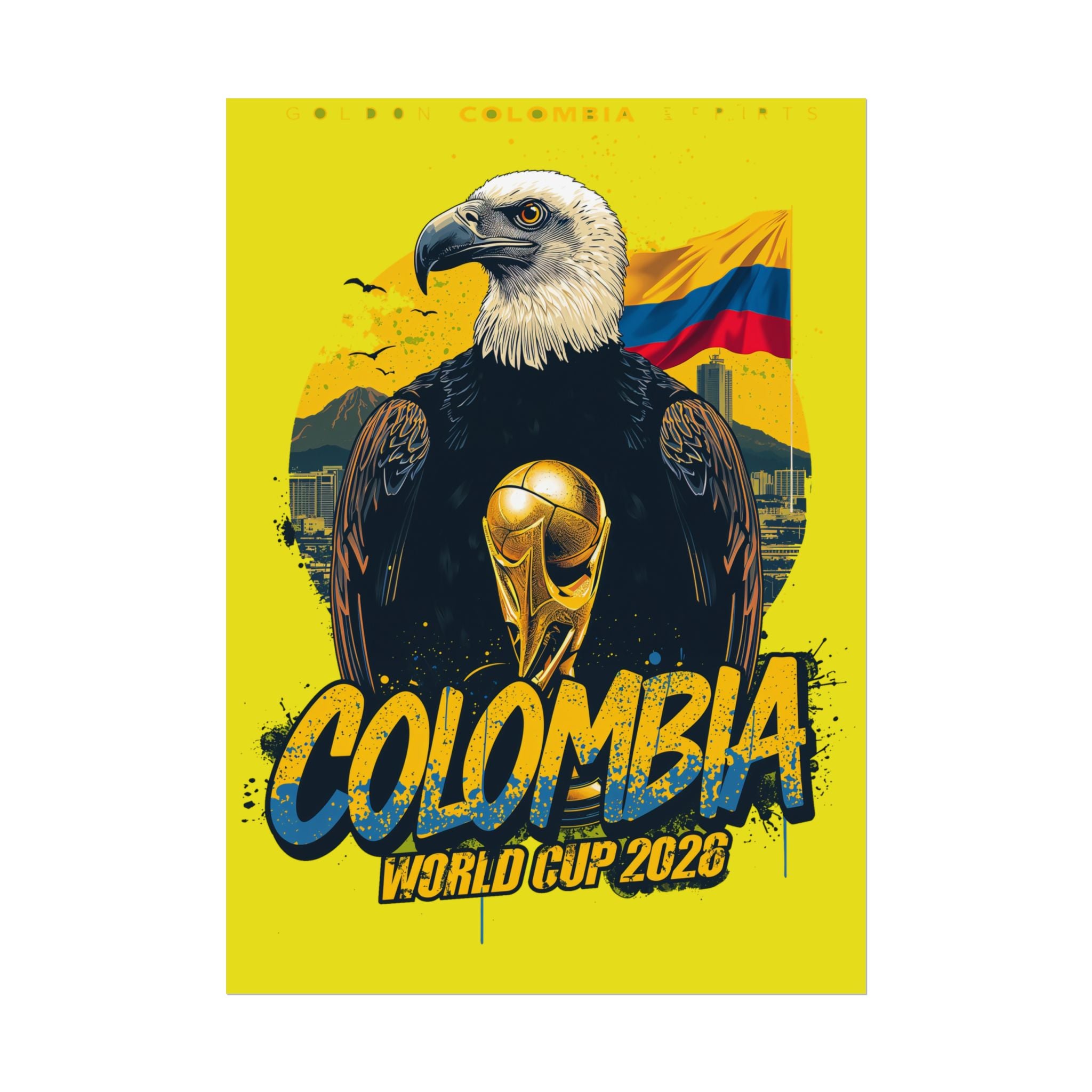 Colombia Soccer Poster 2026 World Cup Los Cafeteros Wall Art Football Print