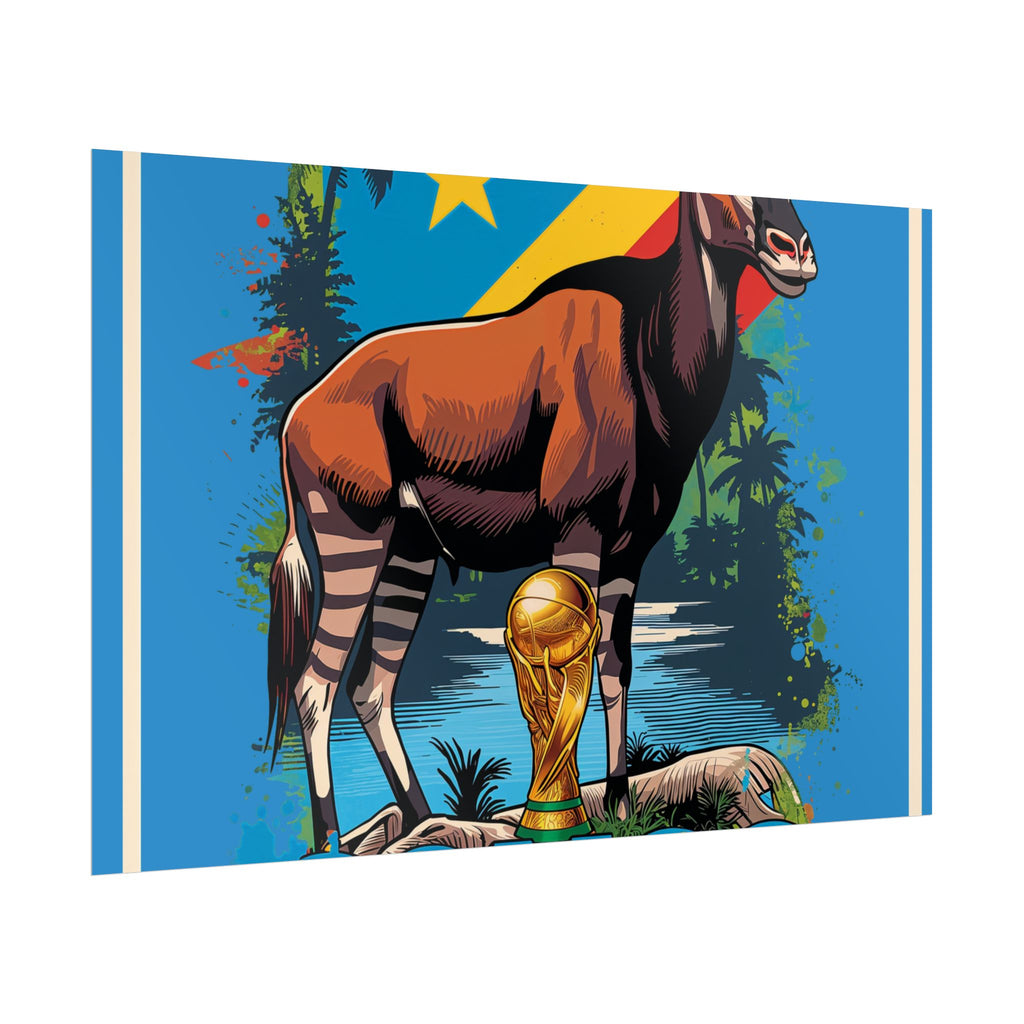 DR Congo Soccer Poster 2026 World Cup Leopards Wall Art Football Team Print