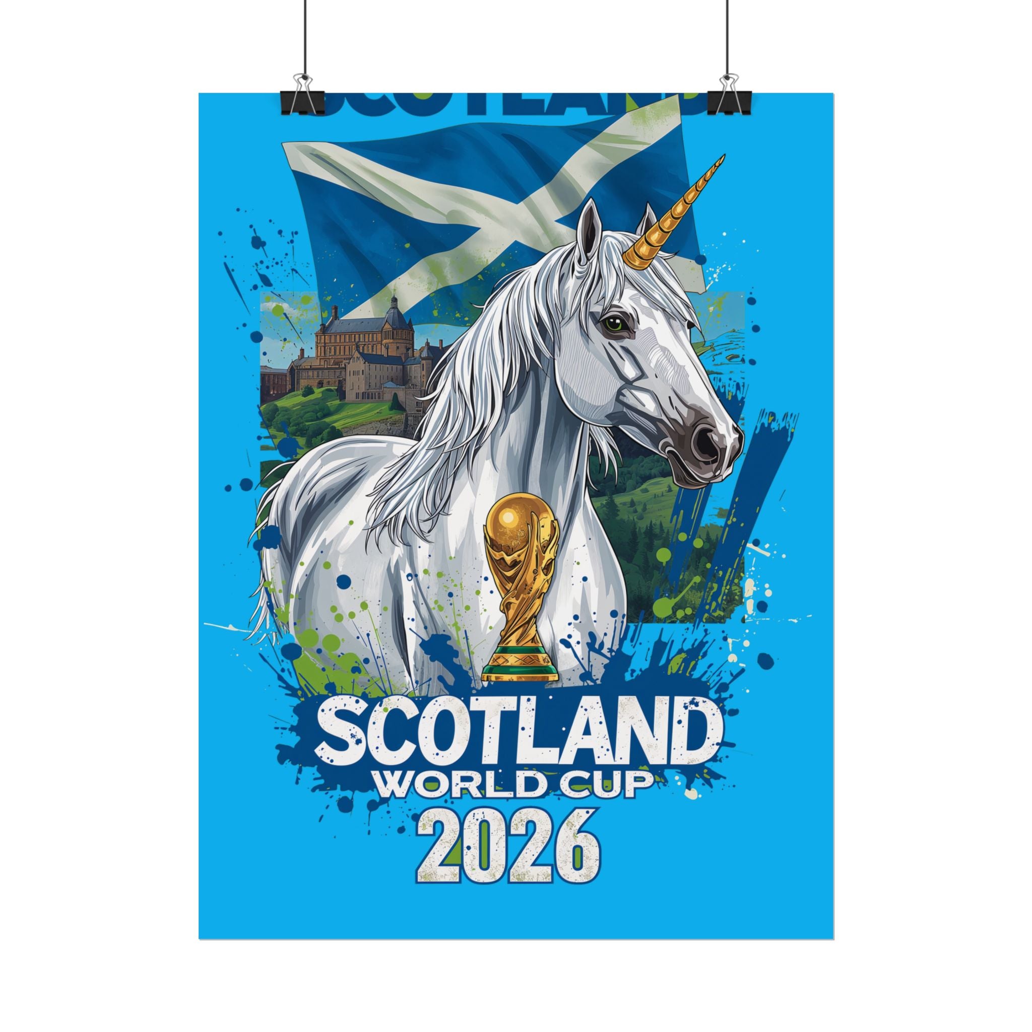 Scotland Soccer Poster 2026 World Cup Tartan Army Wall Art Football Print