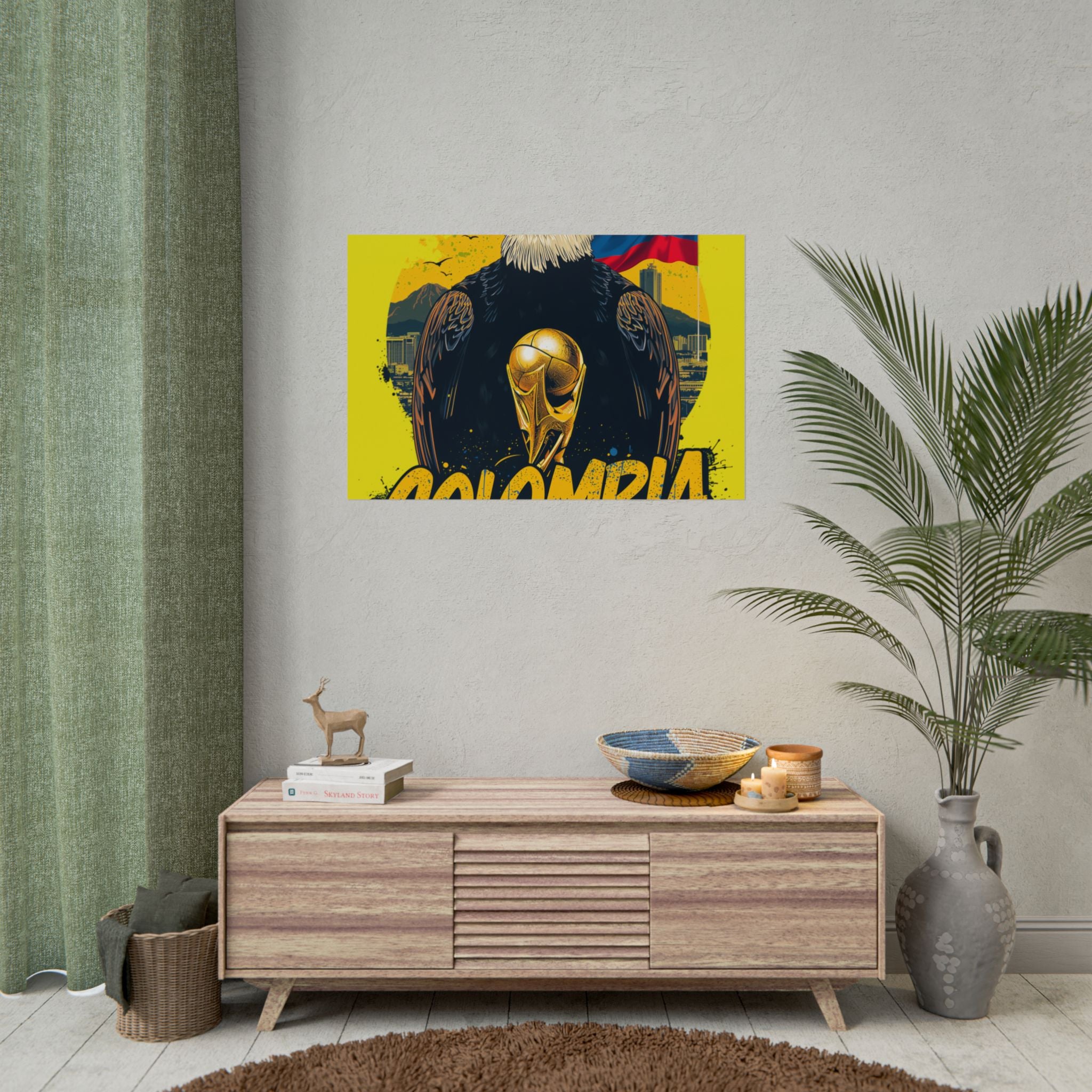 Colombia Soccer Poster 2026 World Cup Los Cafeteros Wall Art Football Print