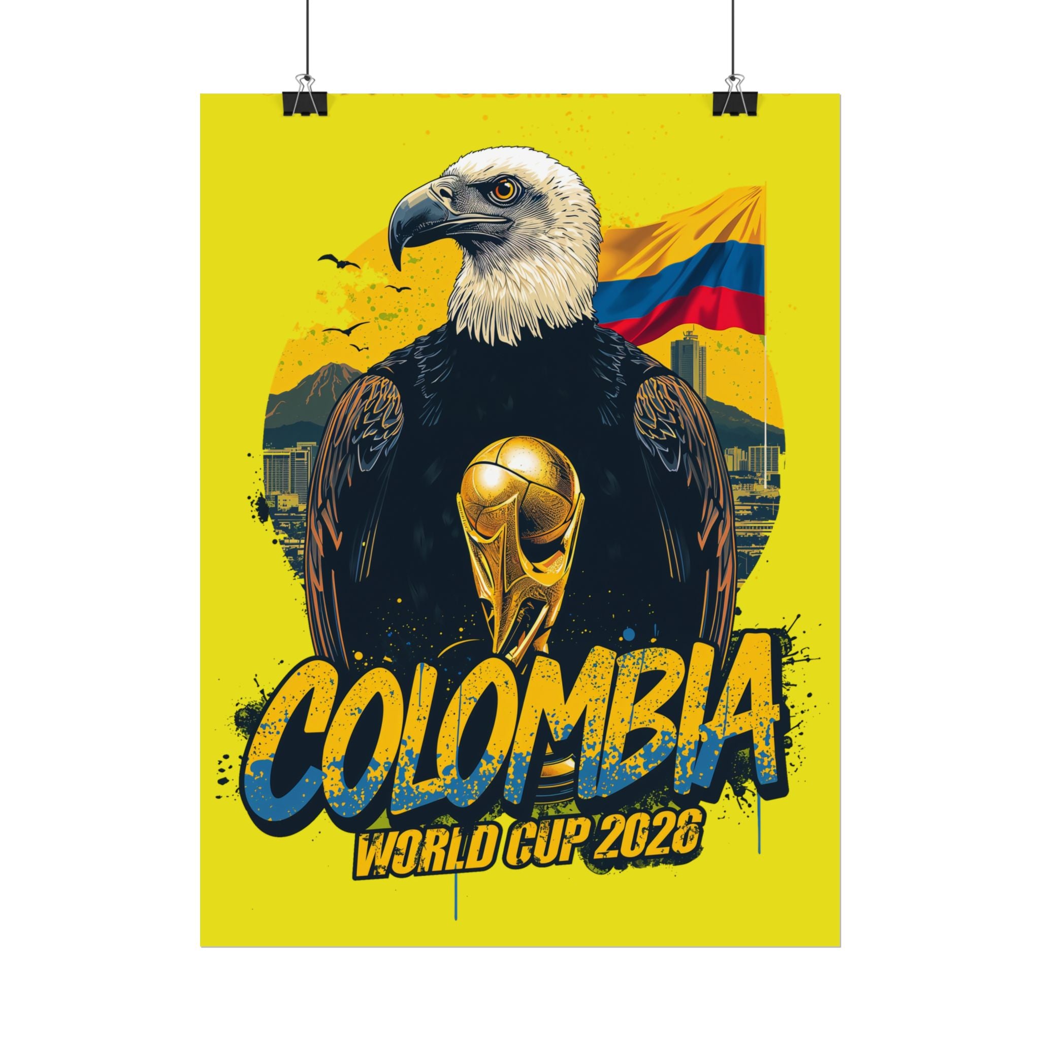 Colombia Soccer Poster 2026 World Cup Los Cafeteros Wall Art Football Print