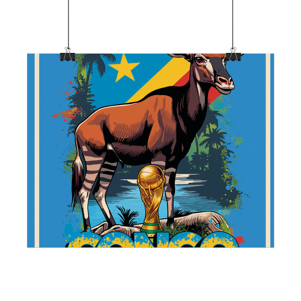 DR Congo Soccer Poster 2026 World Cup Leopards Wall Art Football Team Print