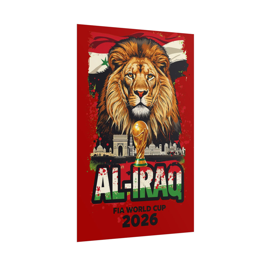 Al-Iraq FIFA World Cup 2026 Lion Poster — Rolled Sports Poster