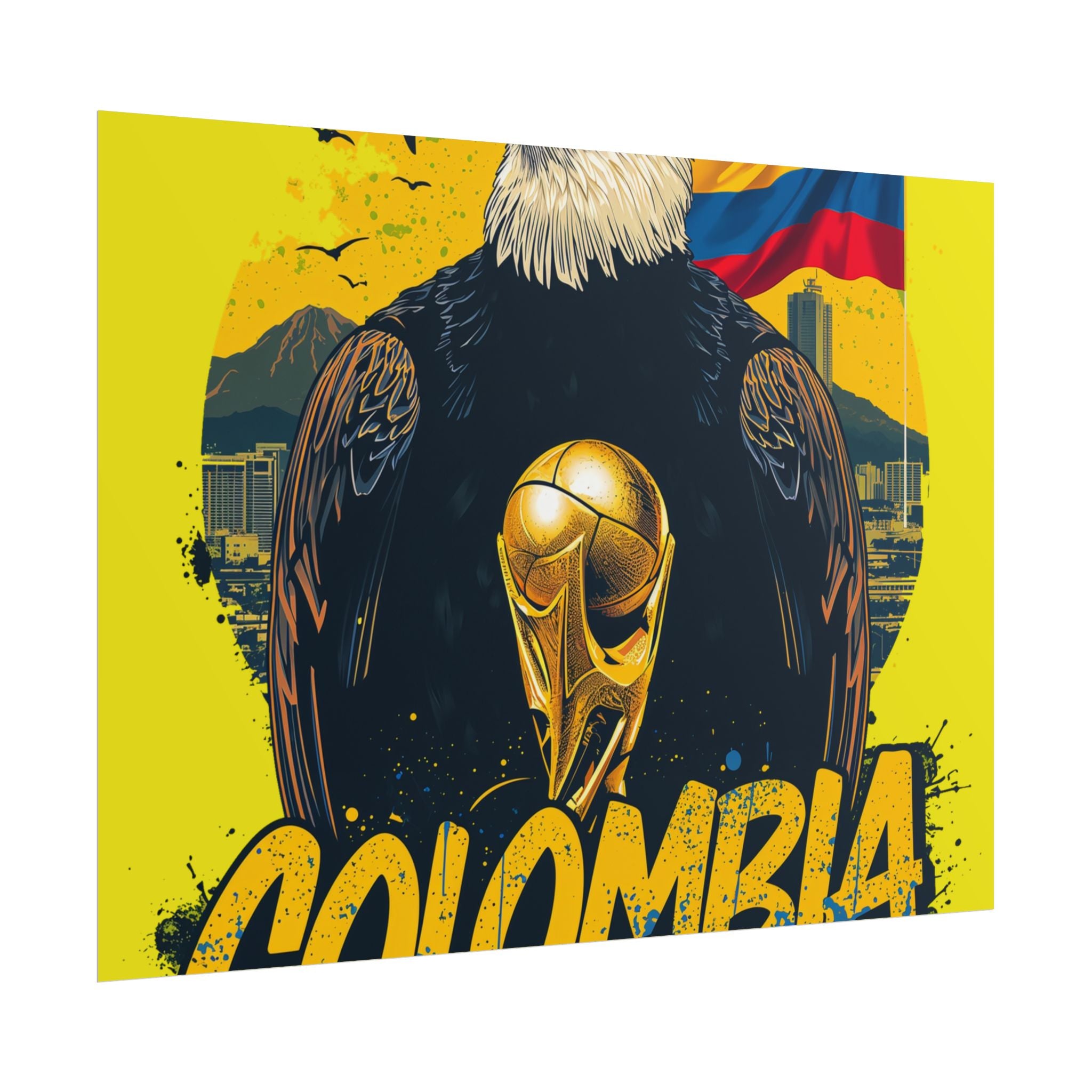 Colombia Soccer Poster 2026 World Cup Los Cafeteros Wall Art Football Print