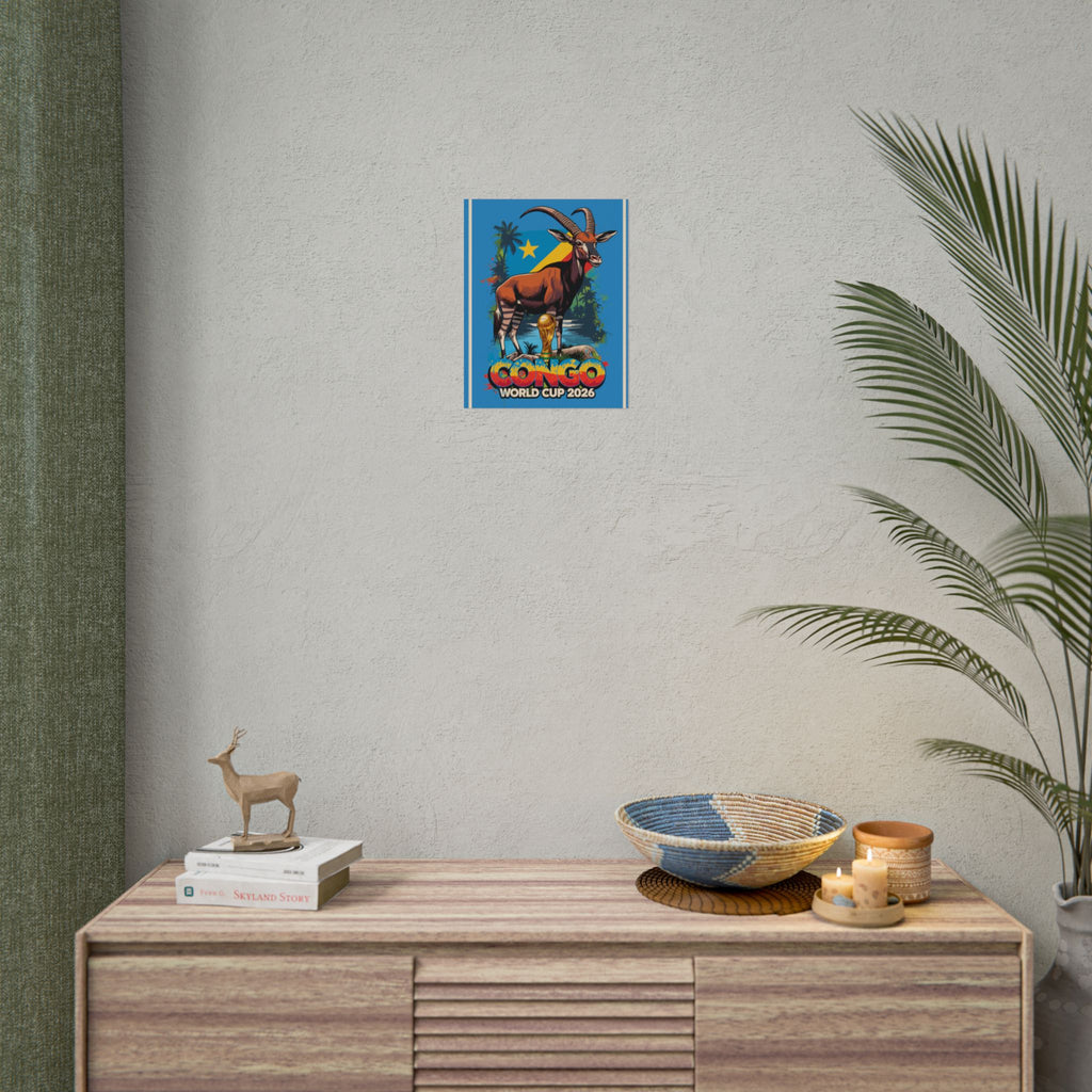DR Congo Soccer Poster 2026 World Cup Leopards Wall Art Football Team Print