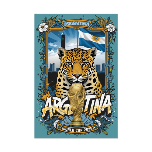Argentina World Cup 2026 Jaguar Poster — Rolled Soccer Wall Art