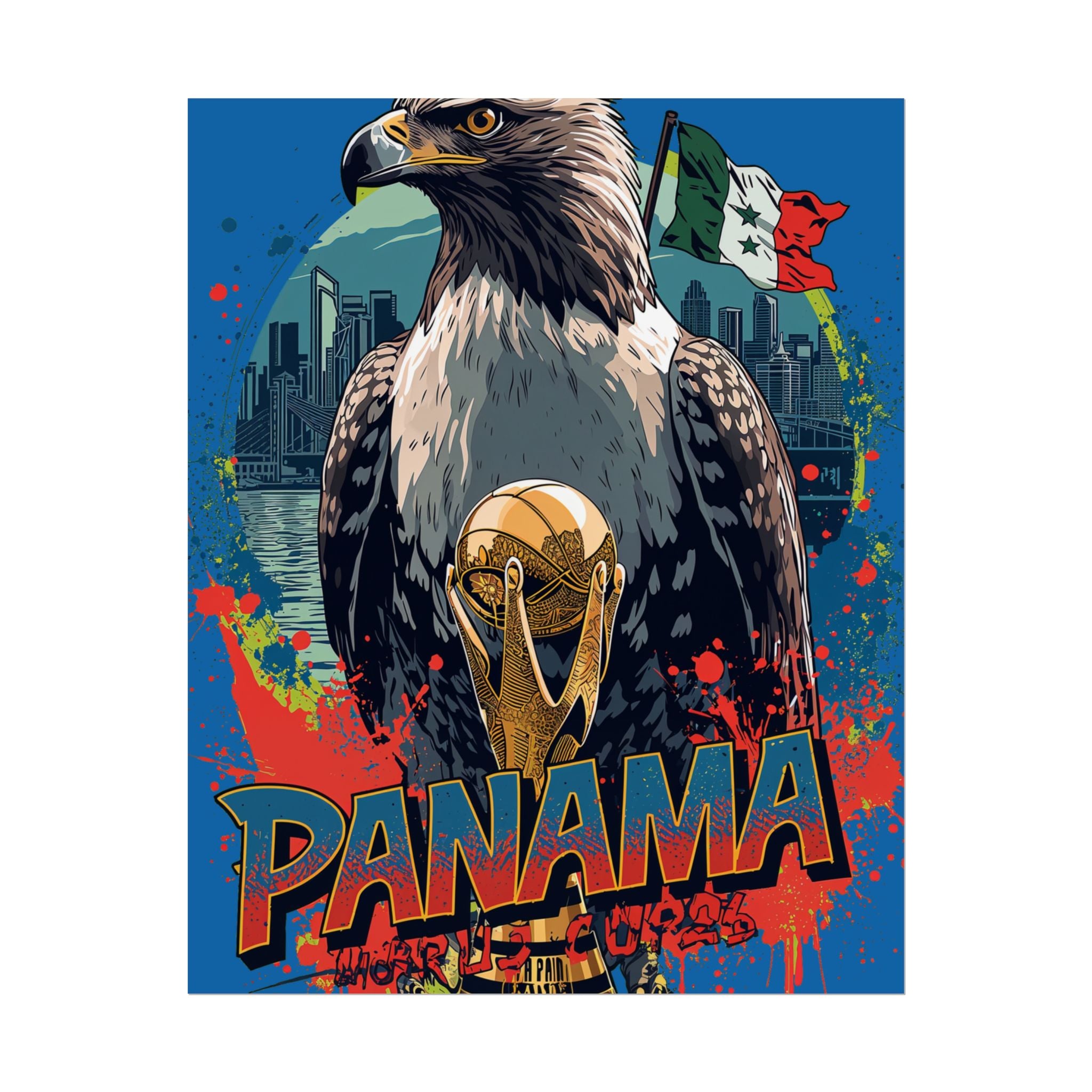 Panama Soccer Poster 2026 World Cup La Roja Wall Art Football Team Print