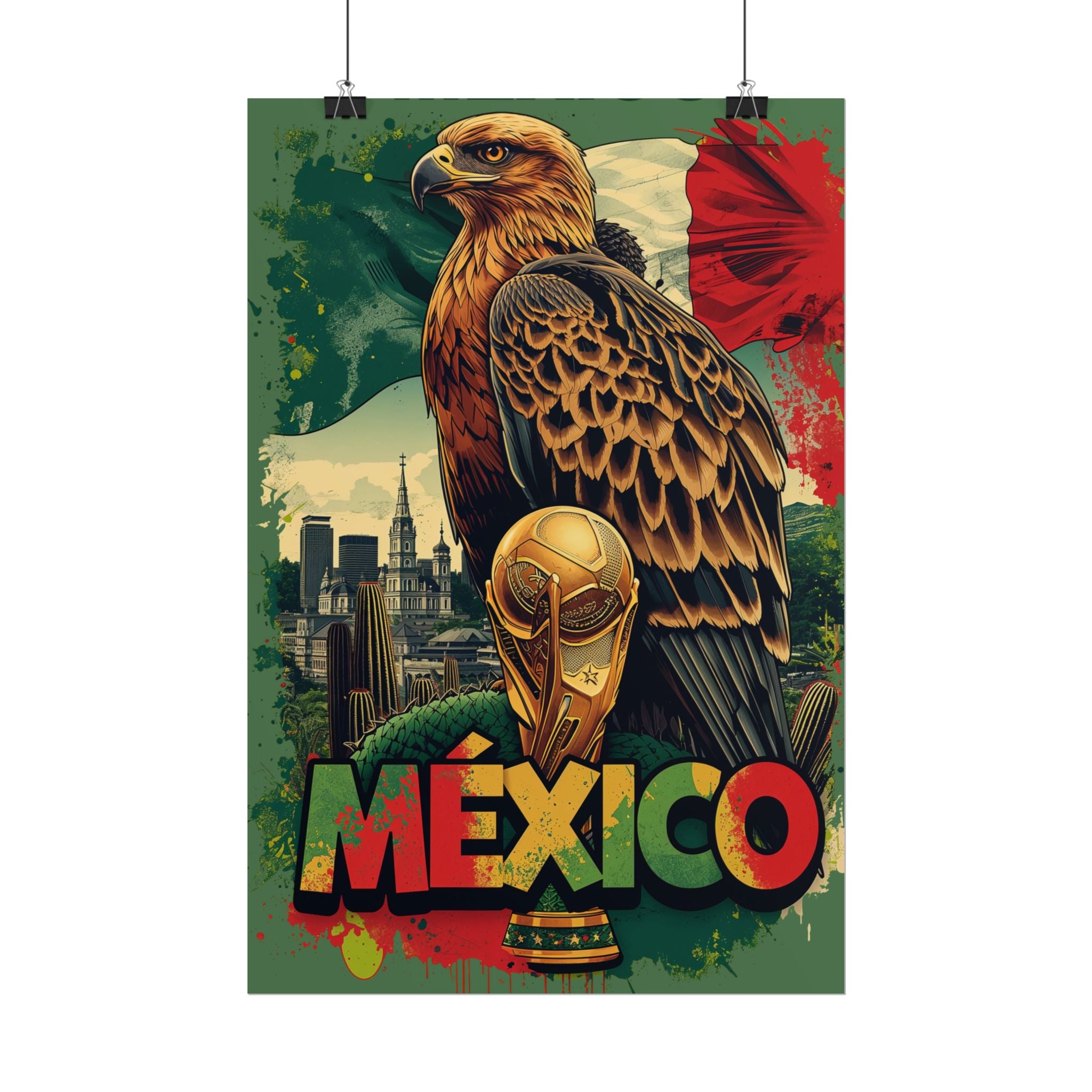 Mexico Soccer Poster 2026 World Cup El Tri Wall Art Mexican Football Print
