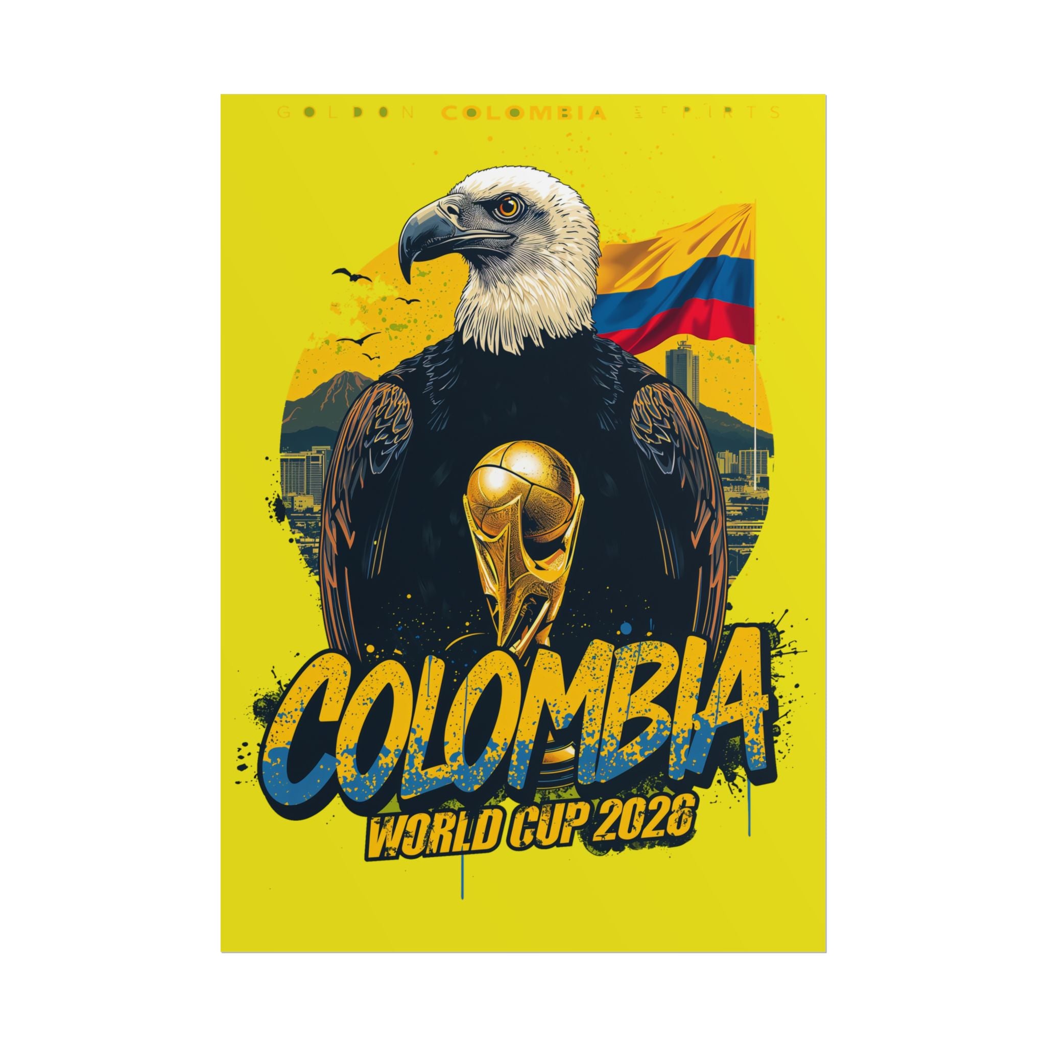 Colombia Soccer Poster 2026 World Cup Los Cafeteros Wall Art Football Print