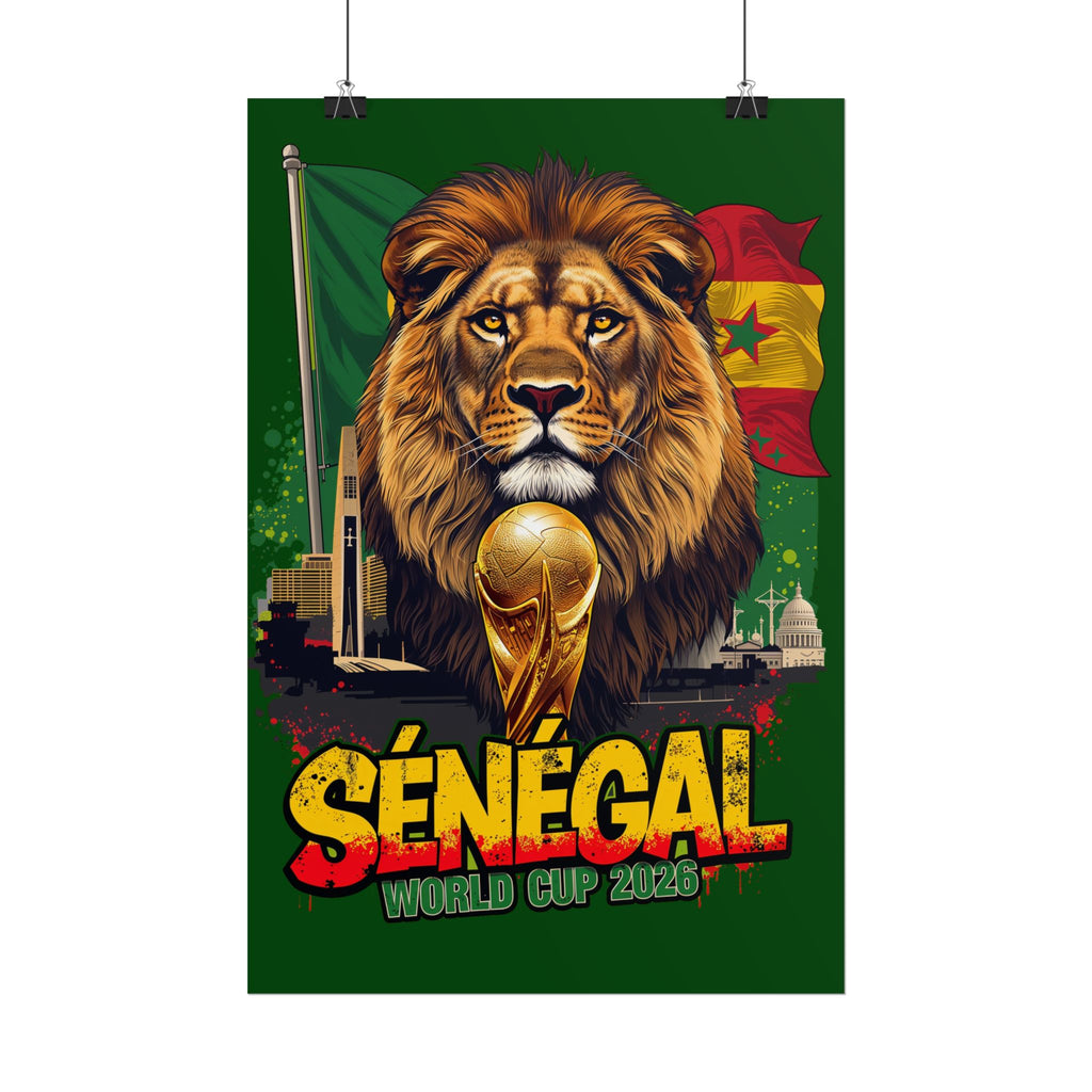 Senegal Soccer Poster 2026 World Cup Lions of Teranga Wall Art Football Print