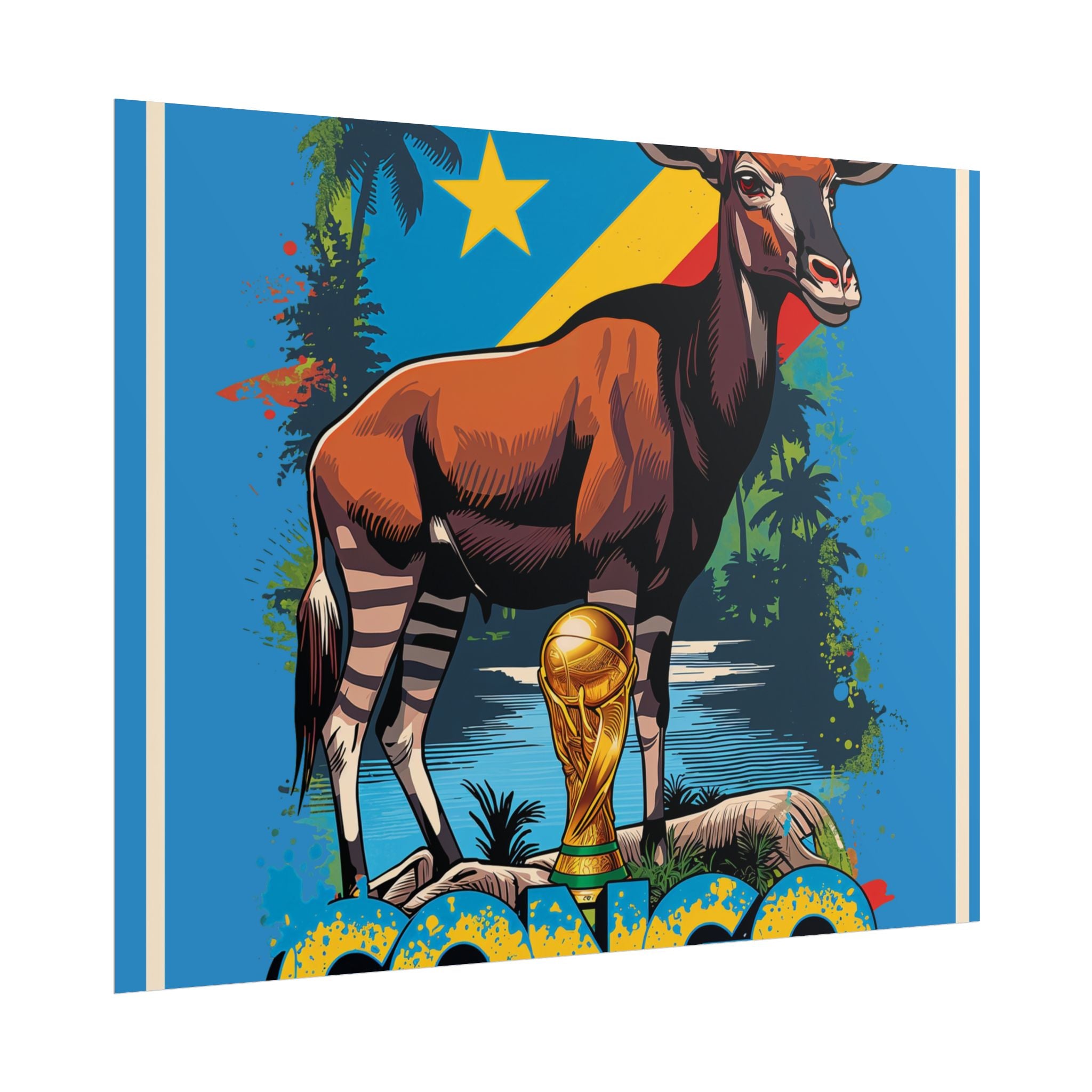 DR Congo Soccer Poster 2026 World Cup Leopards Wall Art Football Team Print