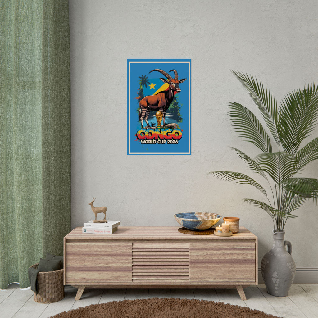 DR Congo Soccer Poster 2026 World Cup Leopards Wall Art Football Team Print