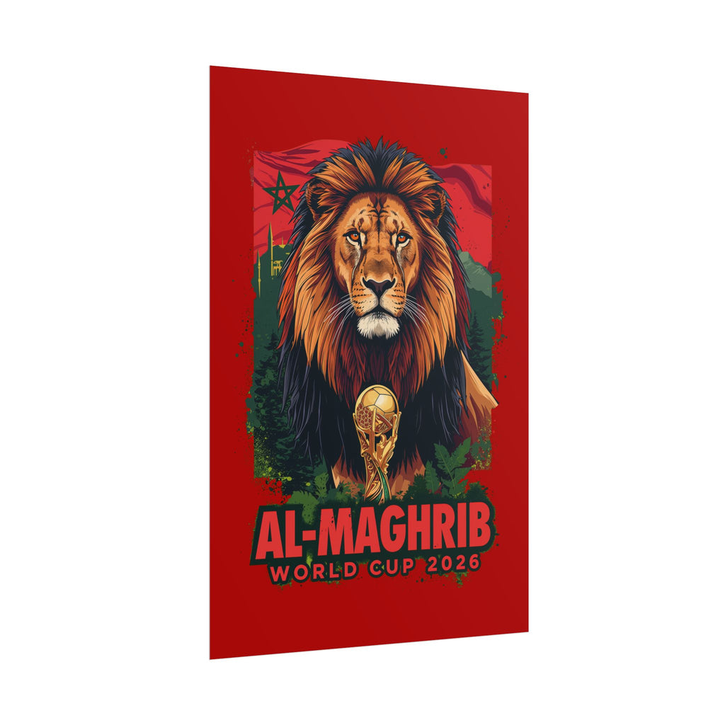 Morocco Soccer Poster 2026 World Cup Atlas Lions Wall Art Football Print