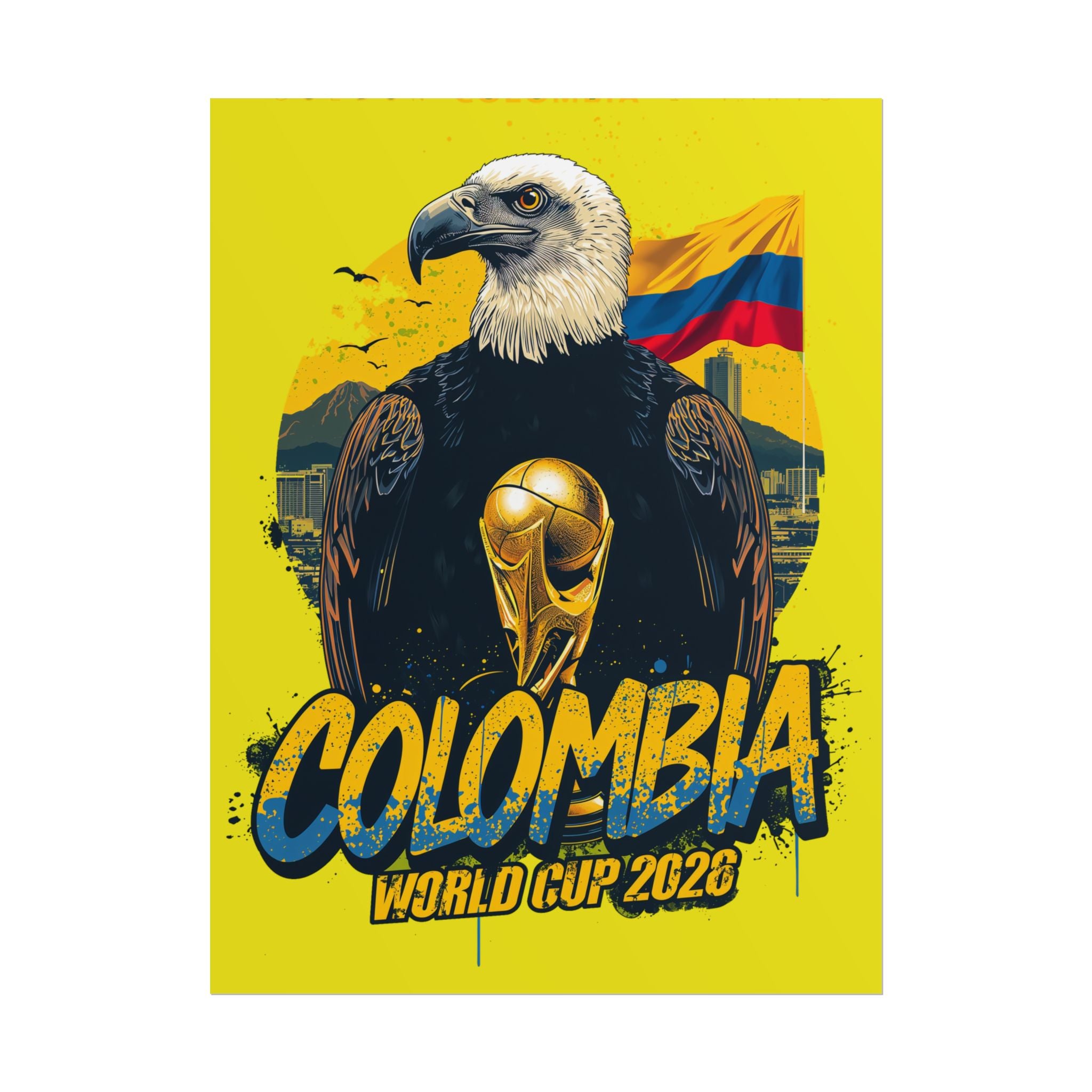 Colombia Soccer Poster 2026 World Cup Los Cafeteros Wall Art Football Print