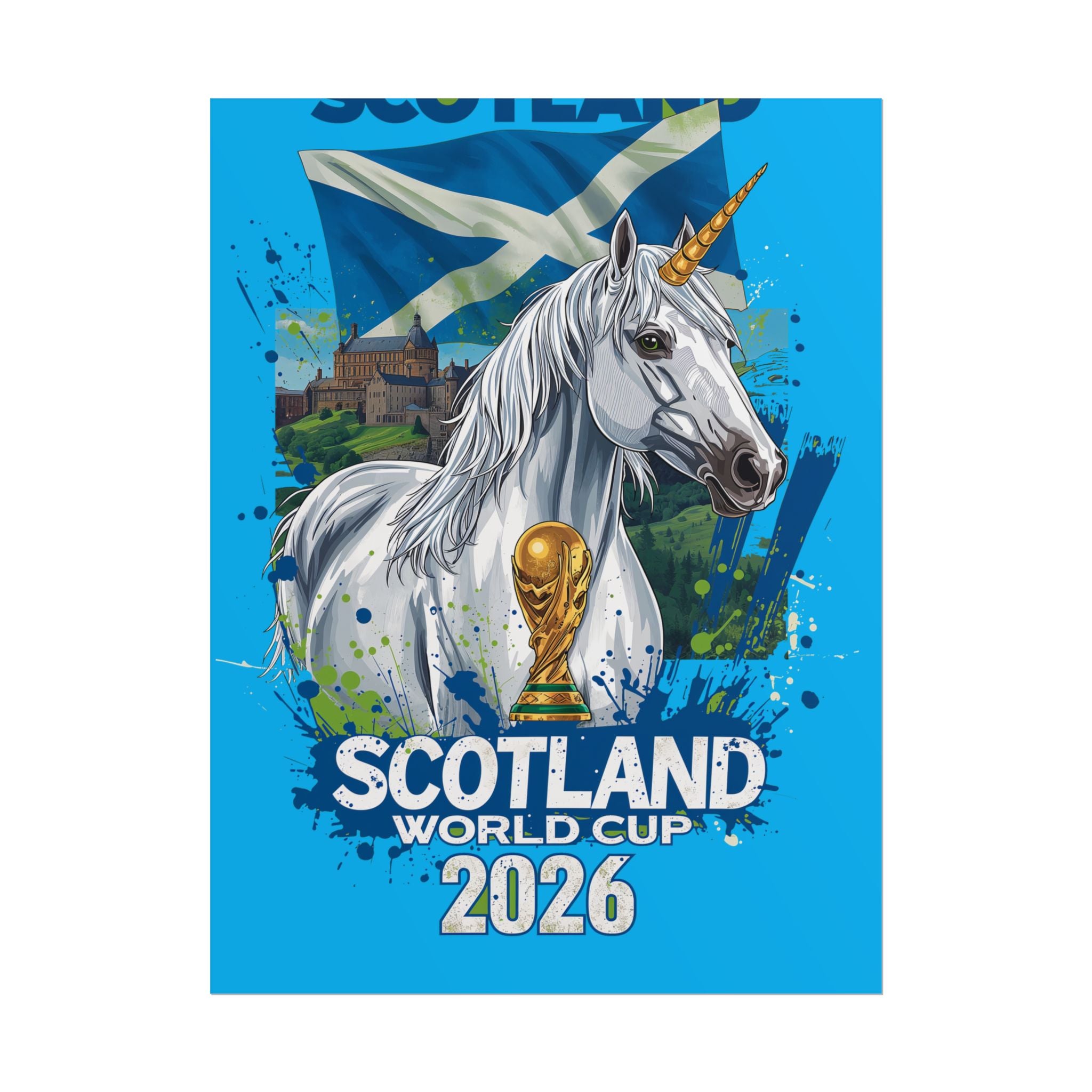 Scotland Soccer Poster 2026 World Cup Tartan Army Wall Art Football Print