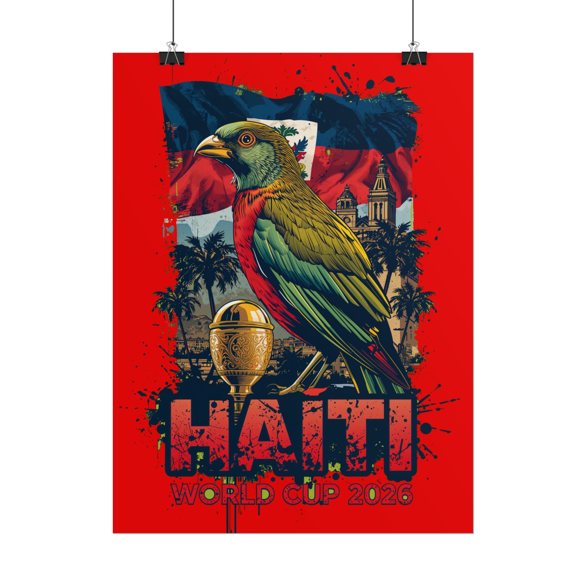 Haiti Soccer Poster 2026 World Cup Les Grenadiers Wall Art Football Print