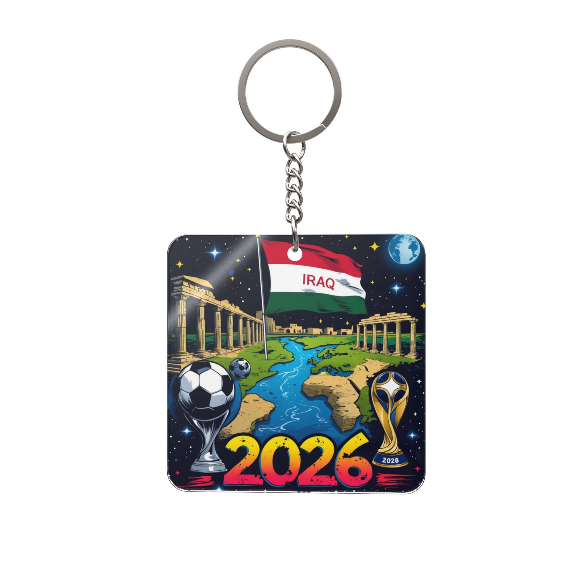 World Cup 2026 Iraq Keychain Football Fan Gift Soccer Key Ring