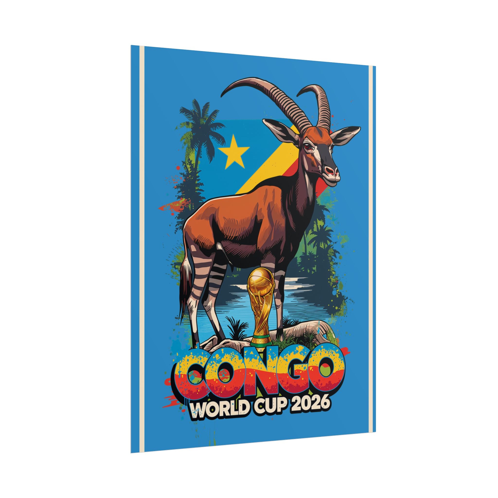 DR Congo Soccer Poster 2026 World Cup Leopards Wall Art Football Team Print