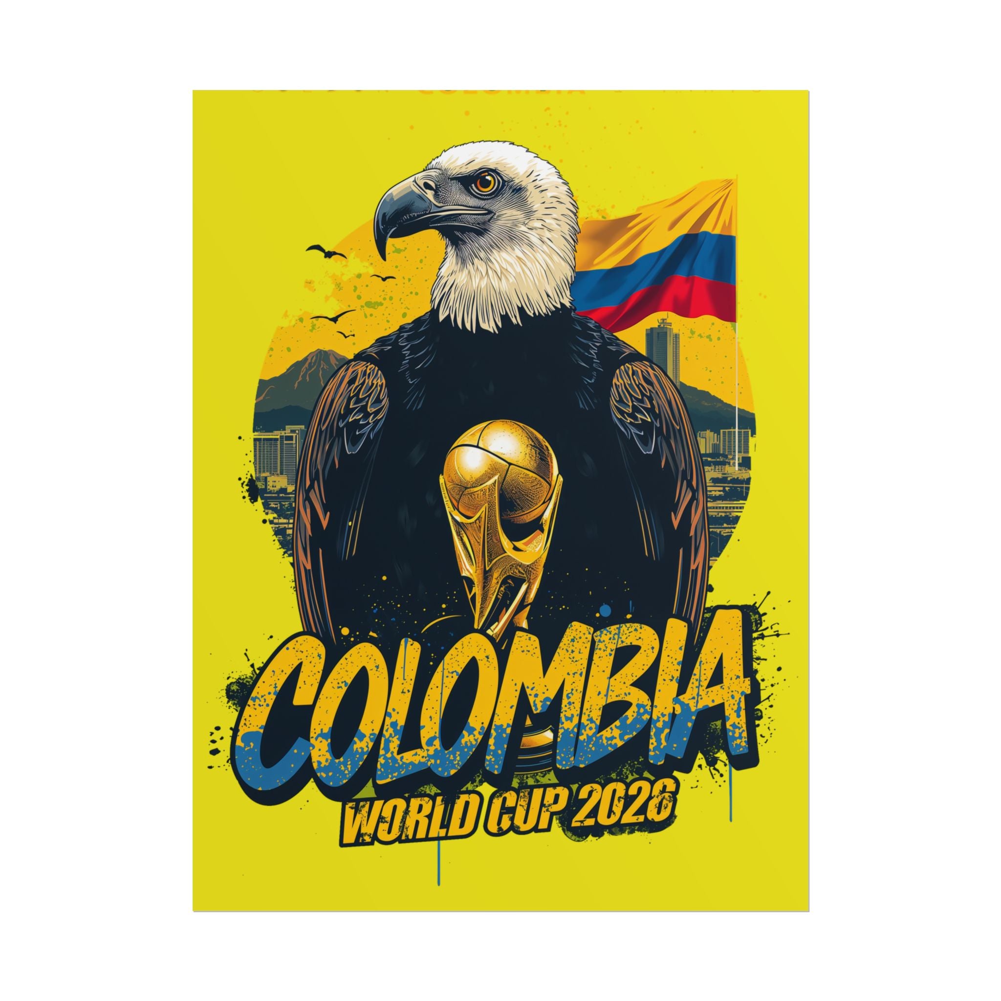 Colombia Soccer Poster 2026 World Cup Los Cafeteros Wall Art Football Print