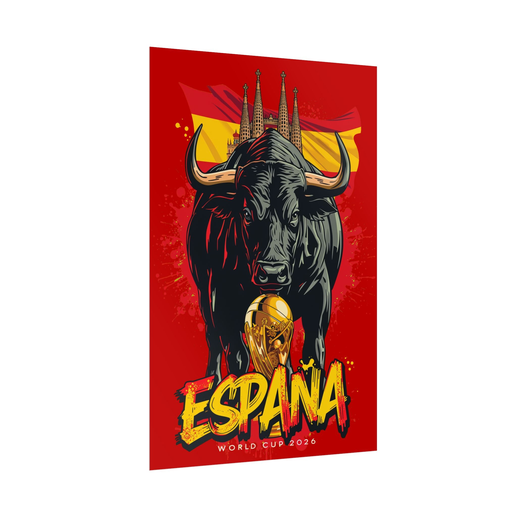 España Bull World Cup Poster — Spain Soccer/Madrid Football Fan Art