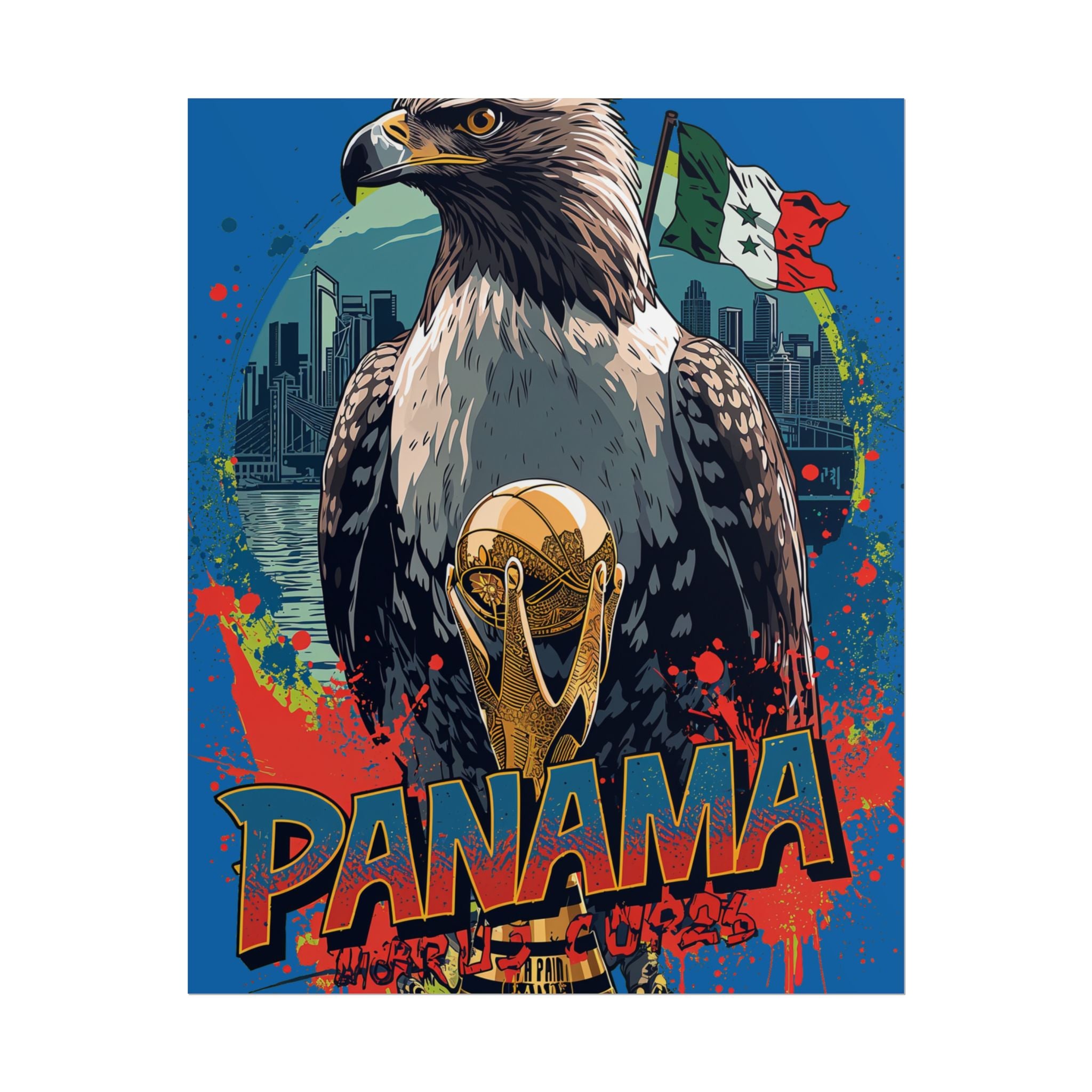 Panama Soccer Poster 2026 World Cup La Roja Wall Art Football Team Print