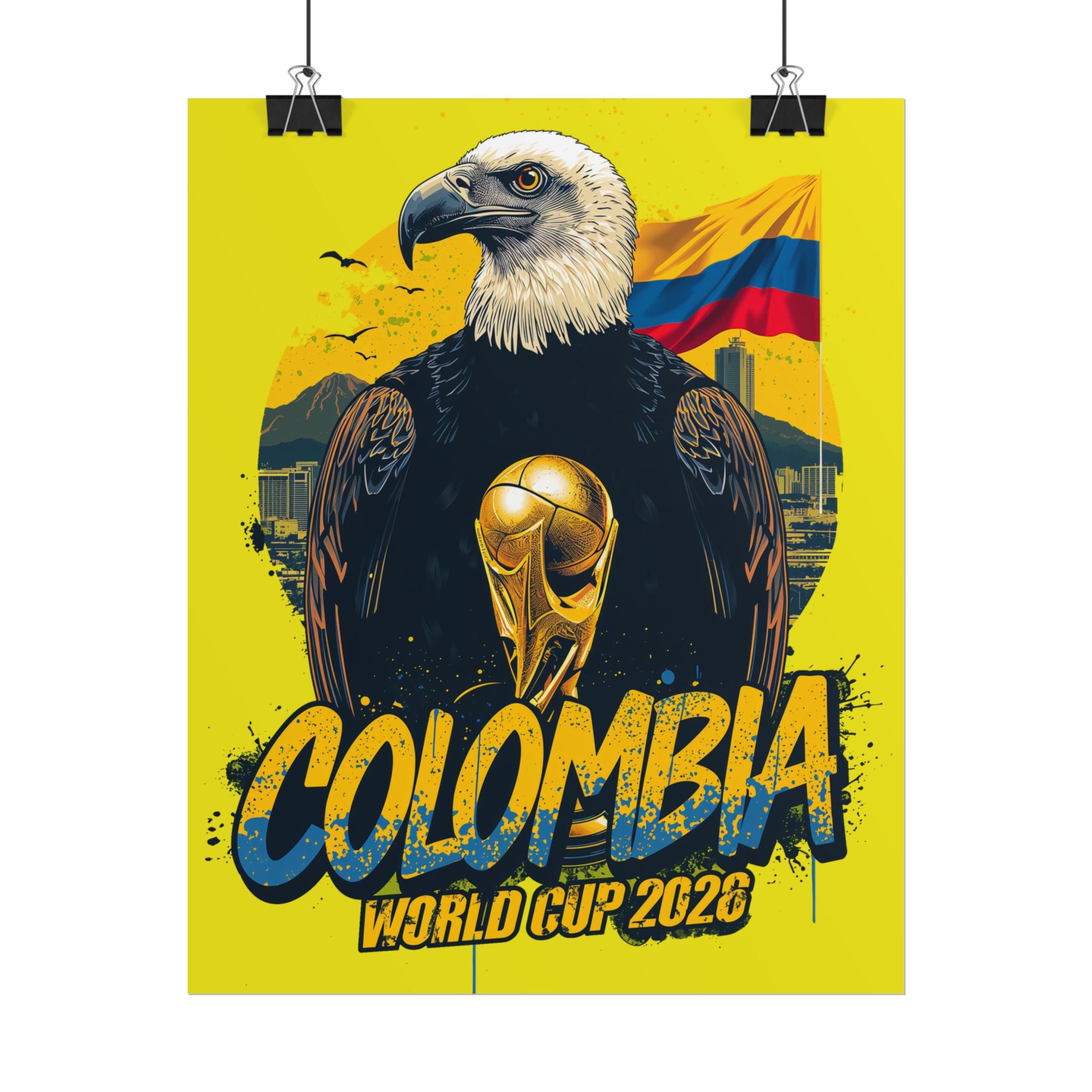 Colombia Soccer Poster 2026 World Cup Los Cafeteros Wall Art Football Print