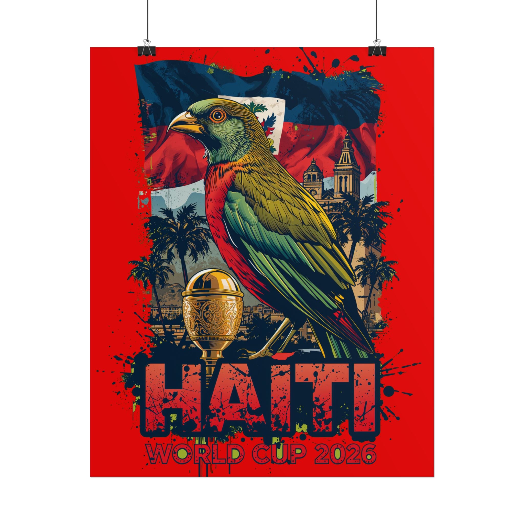 Haiti Soccer Poster 2026 World Cup Les Grenadiers Wall Art Football Print