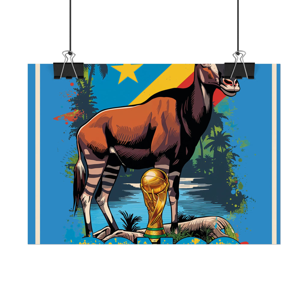 DR Congo Soccer Poster 2026 World Cup Leopards Wall Art Football Team Print