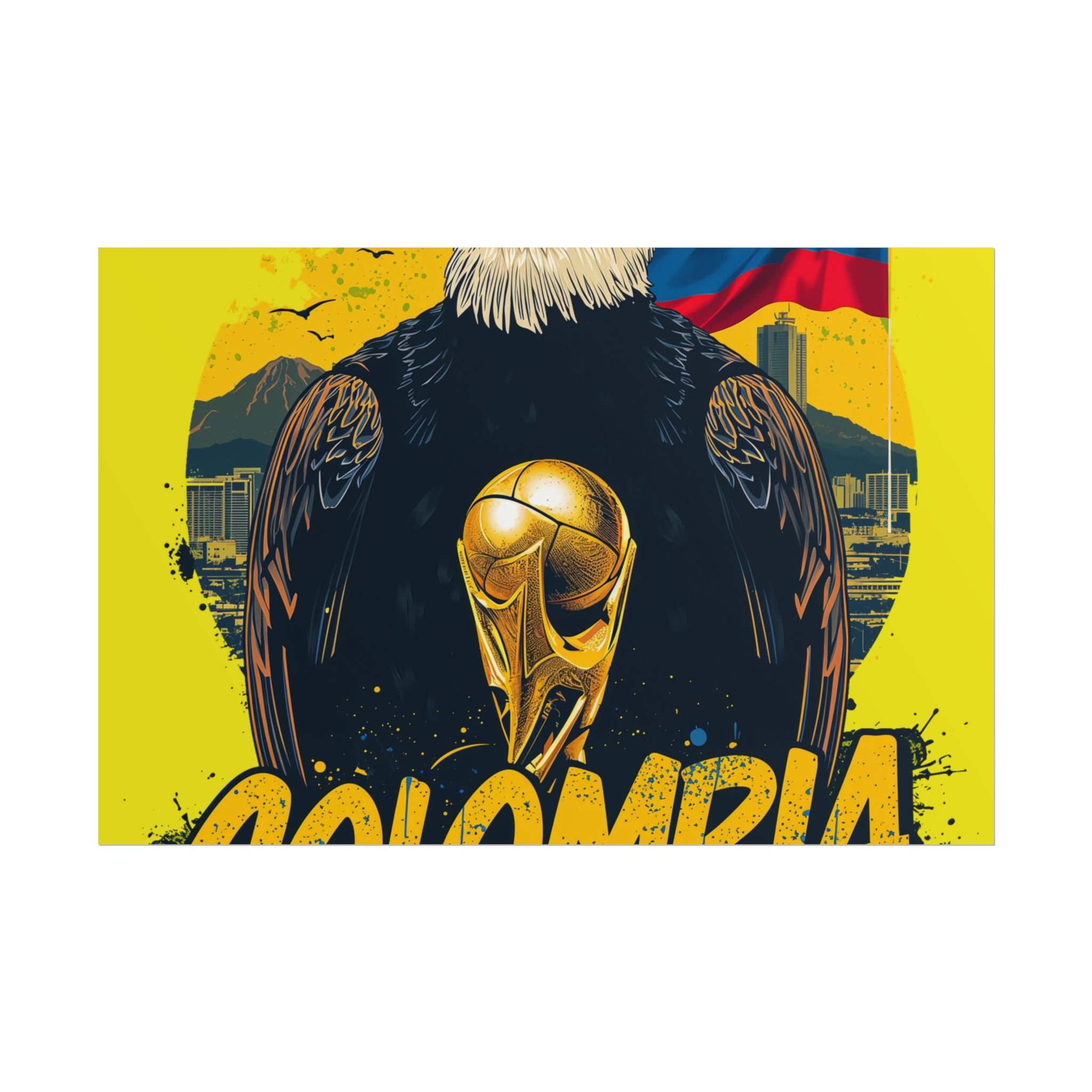 Colombia Soccer Poster 2026 World Cup Los Cafeteros Wall Art Football Print