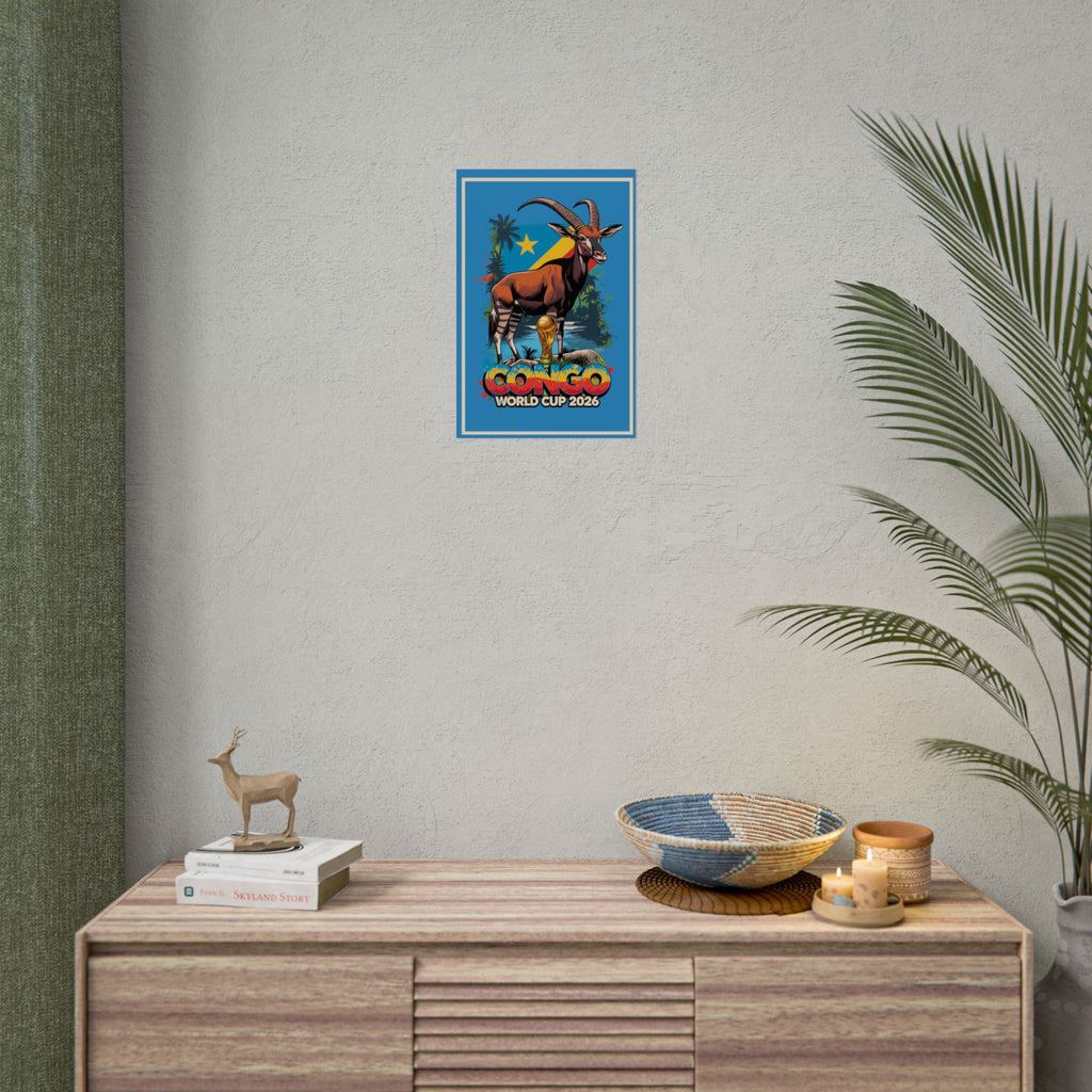 DR Congo Soccer Poster 2026 World Cup Leopards Wall Art Football Team Print