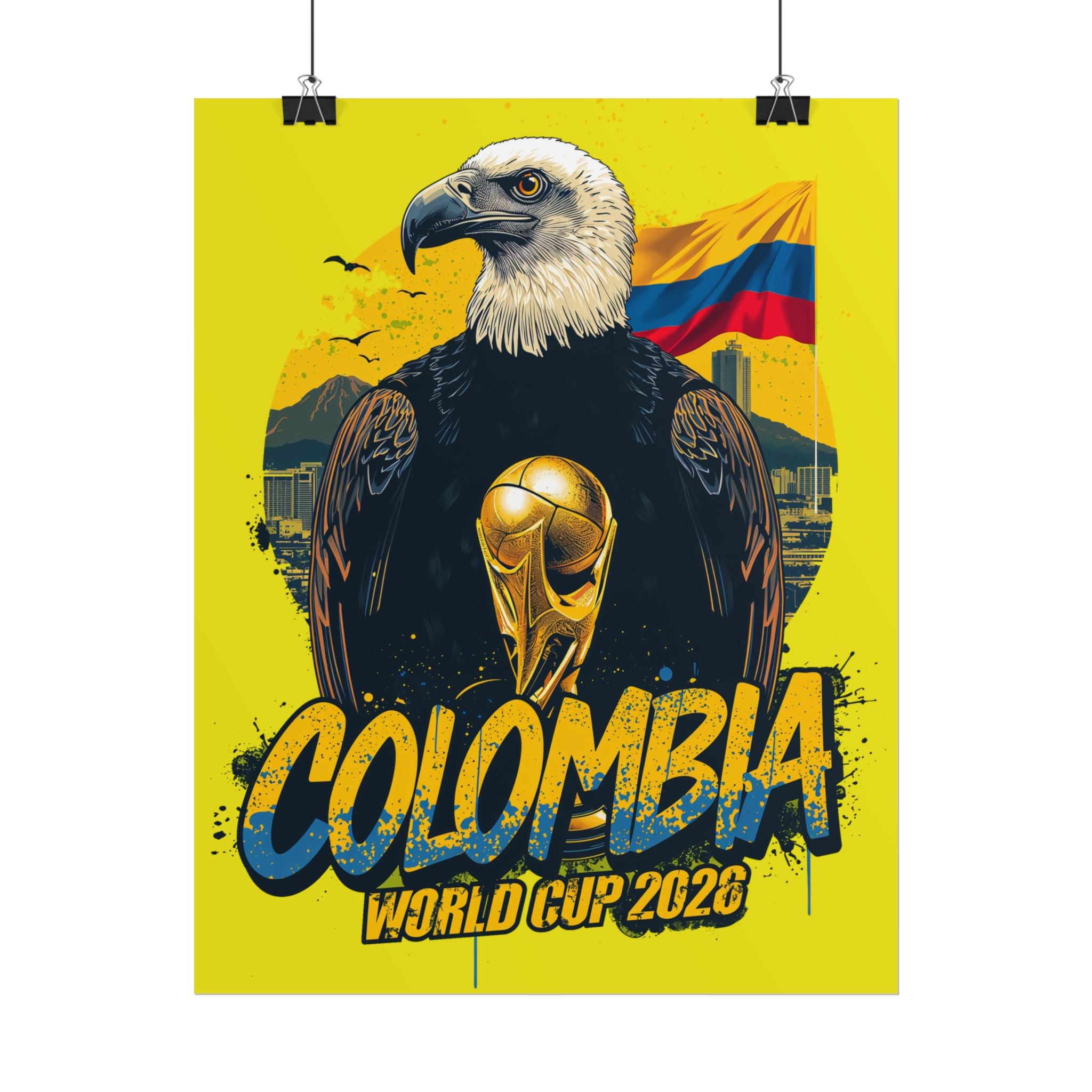 Colombia Soccer Poster 2026 World Cup Los Cafeteros Wall Art Football Print