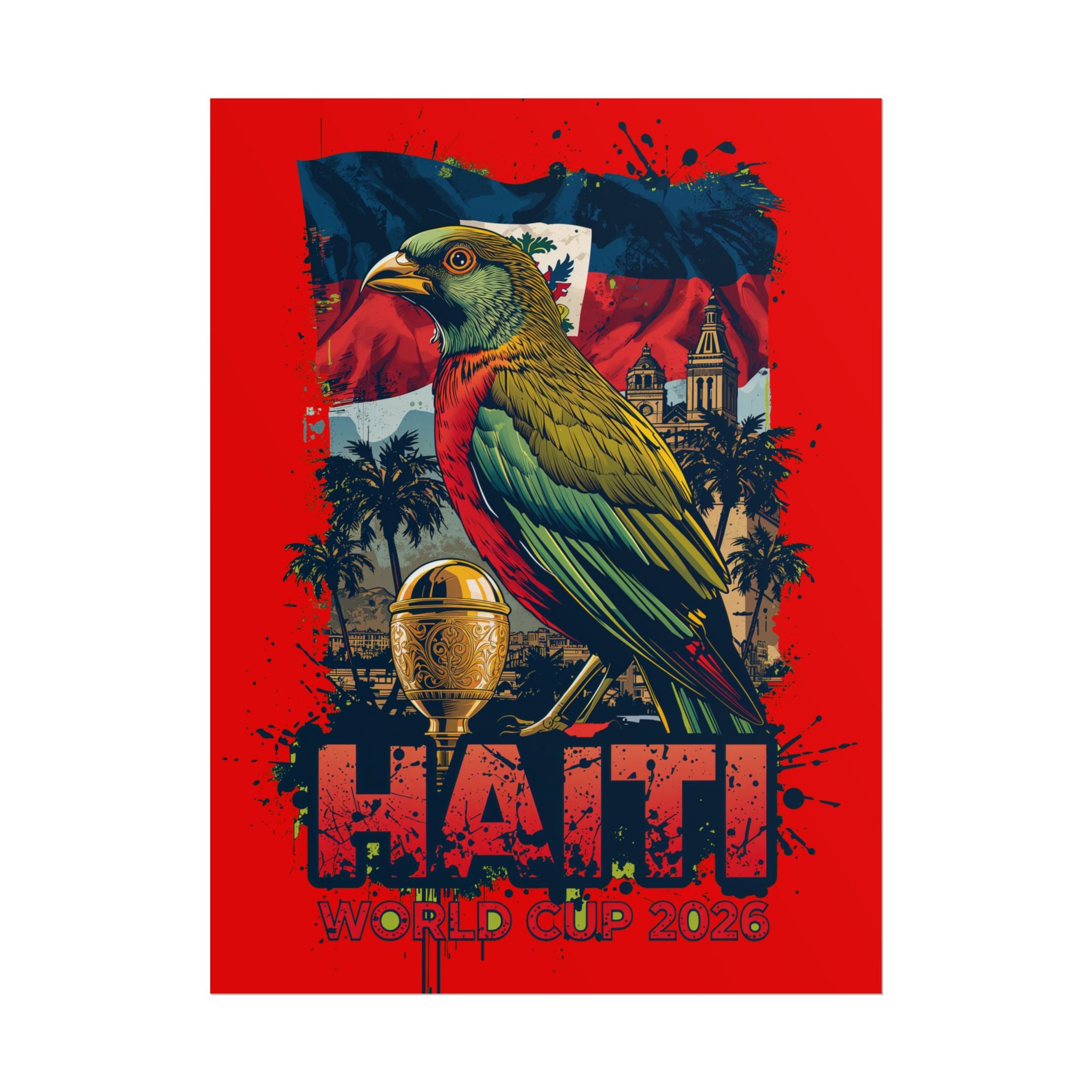 Haiti Soccer Poster 2026 World Cup Les Grenadiers Wall Art Football Print