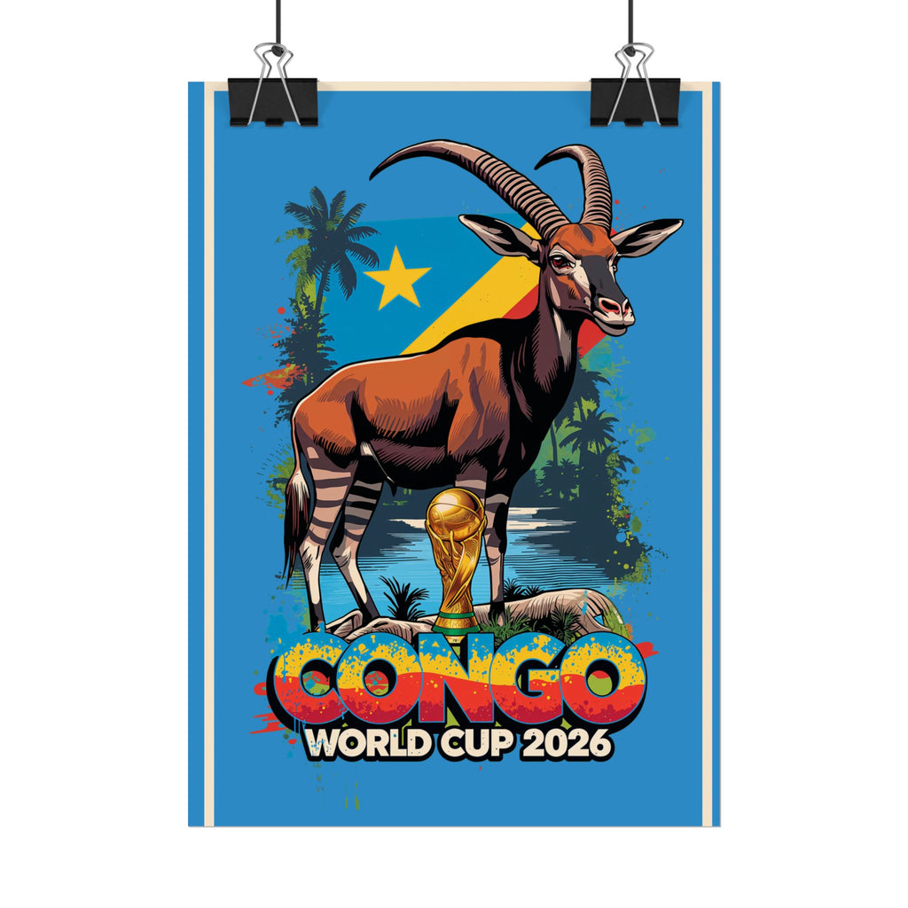 DR Congo Soccer Poster 2026 World Cup Leopards Wall Art Football Team Print