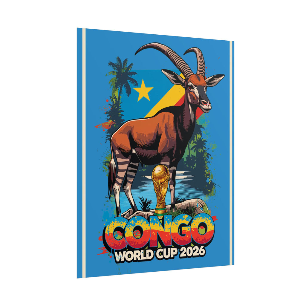 DR Congo Soccer Poster 2026 World Cup Leopards Wall Art Football Team Print