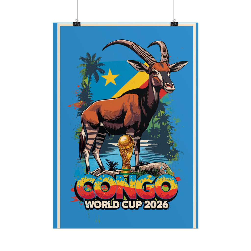 DR Congo Soccer Poster 2026 World Cup Leopards Wall Art Football Team Print