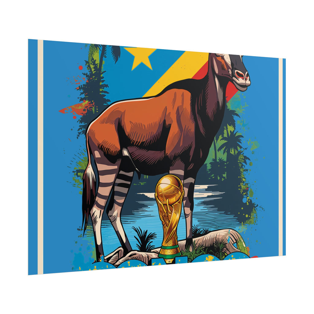 DR Congo Soccer Poster 2026 World Cup Leopards Wall Art Football Team Print