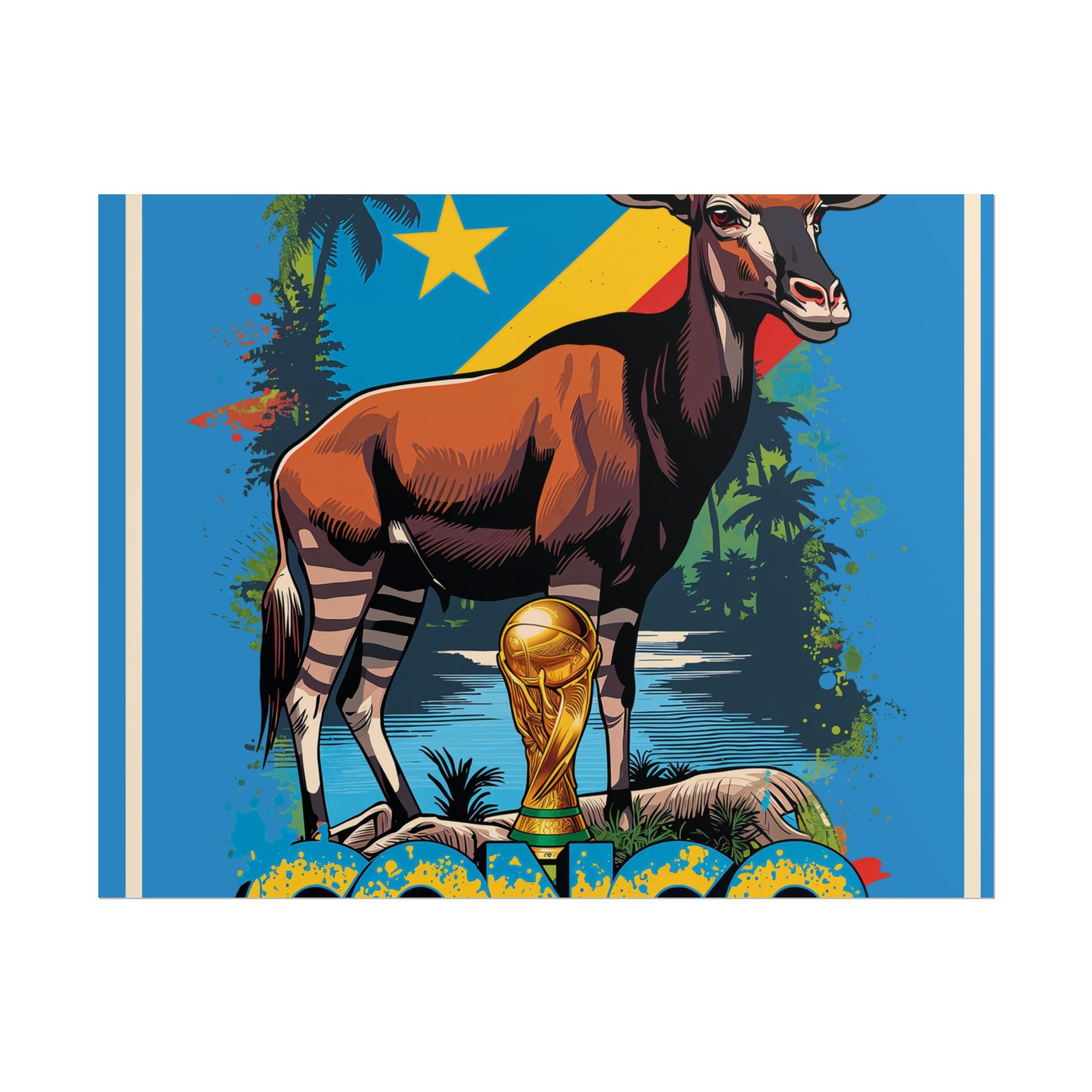 DR Congo Soccer Poster 2026 World Cup Leopards Wall Art Football Team Print