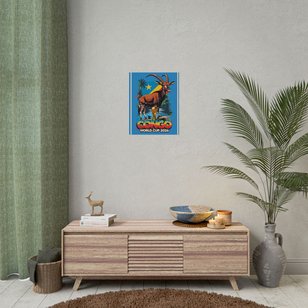 DR Congo Soccer Poster 2026 World Cup Leopards Wall Art Football Team Print