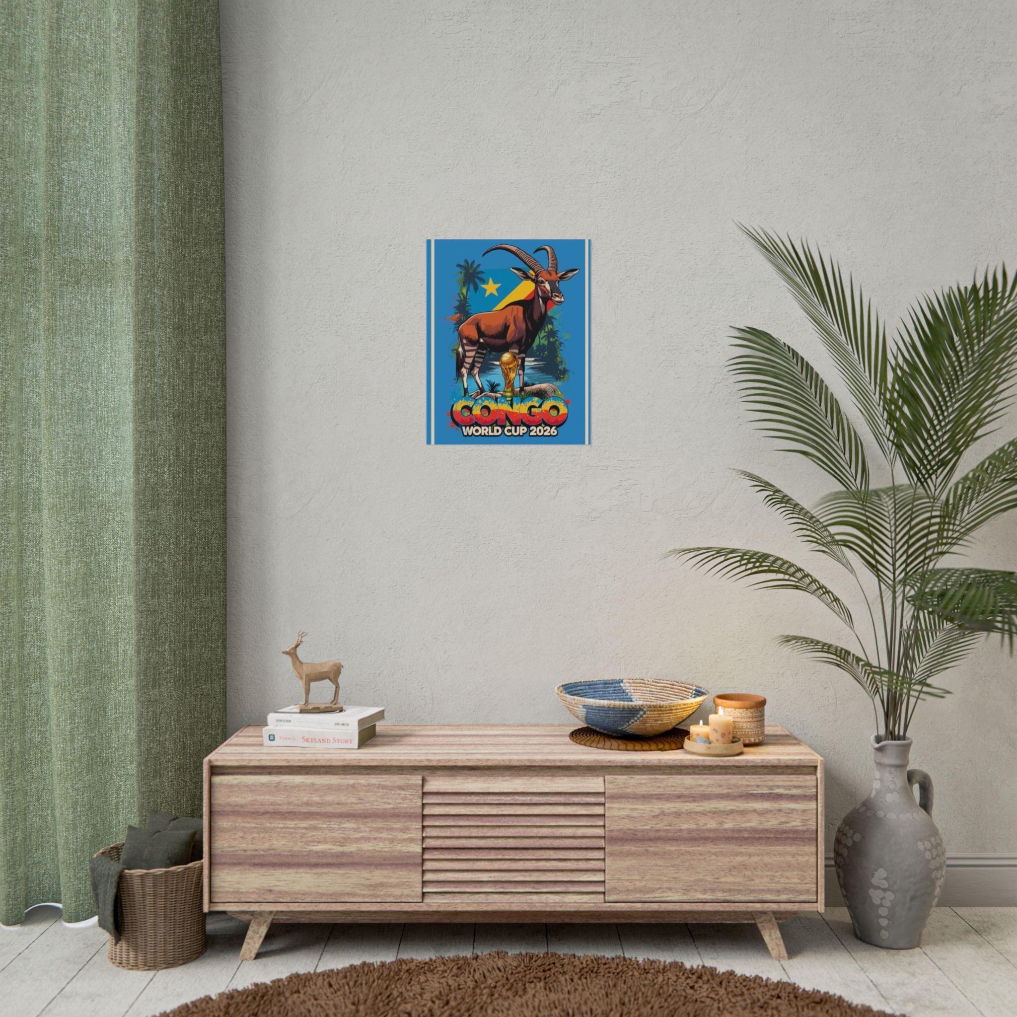 DR Congo Soccer Poster 2026 World Cup Leopards Wall Art Football Team Print