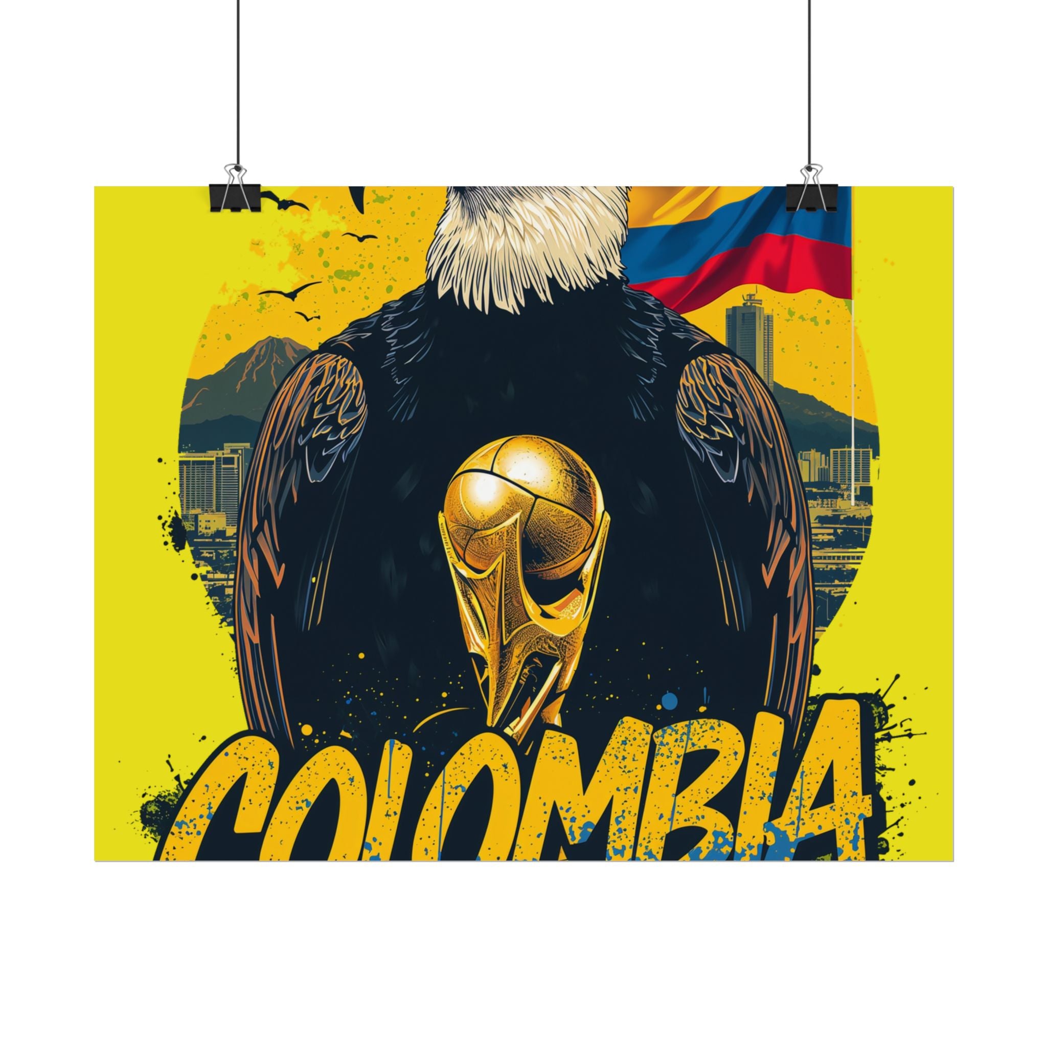 Colombia Soccer Poster 2026 World Cup Los Cafeteros Wall Art Football Print