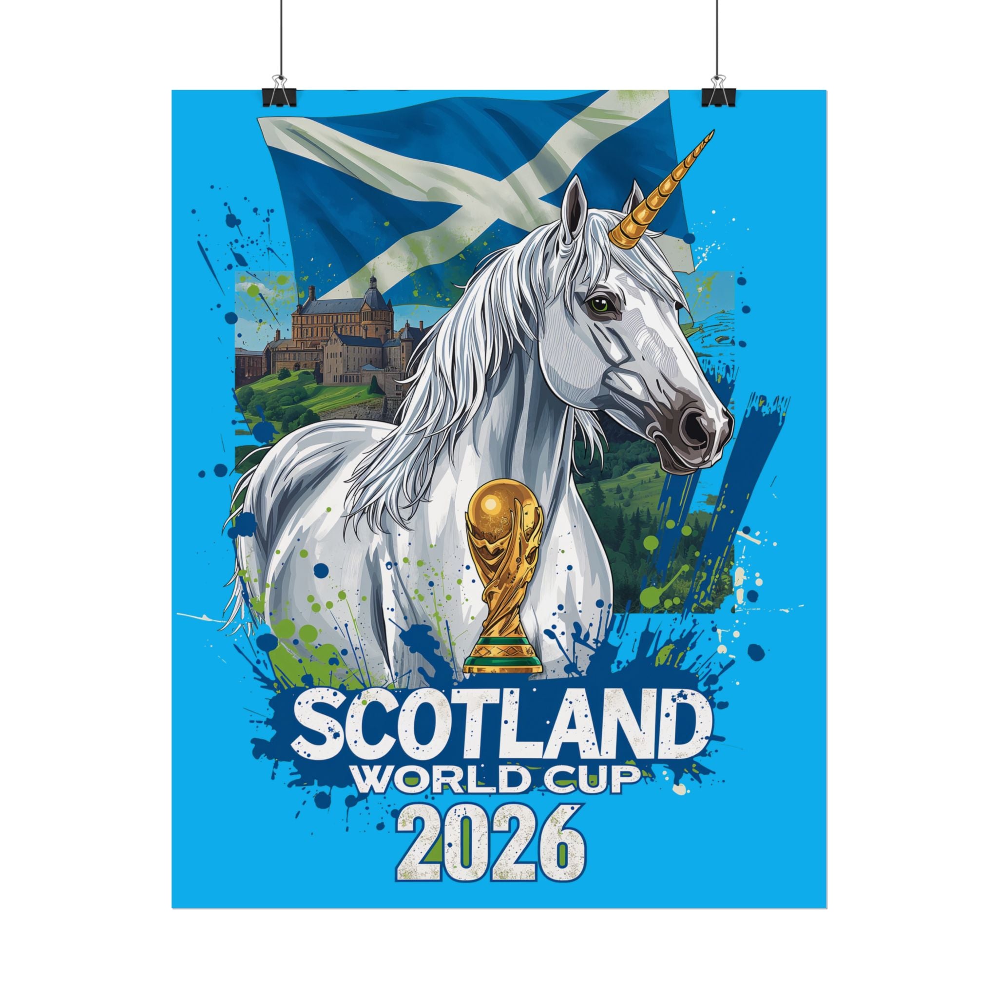 Scotland Soccer Poster 2026 World Cup Tartan Army Wall Art Football Print