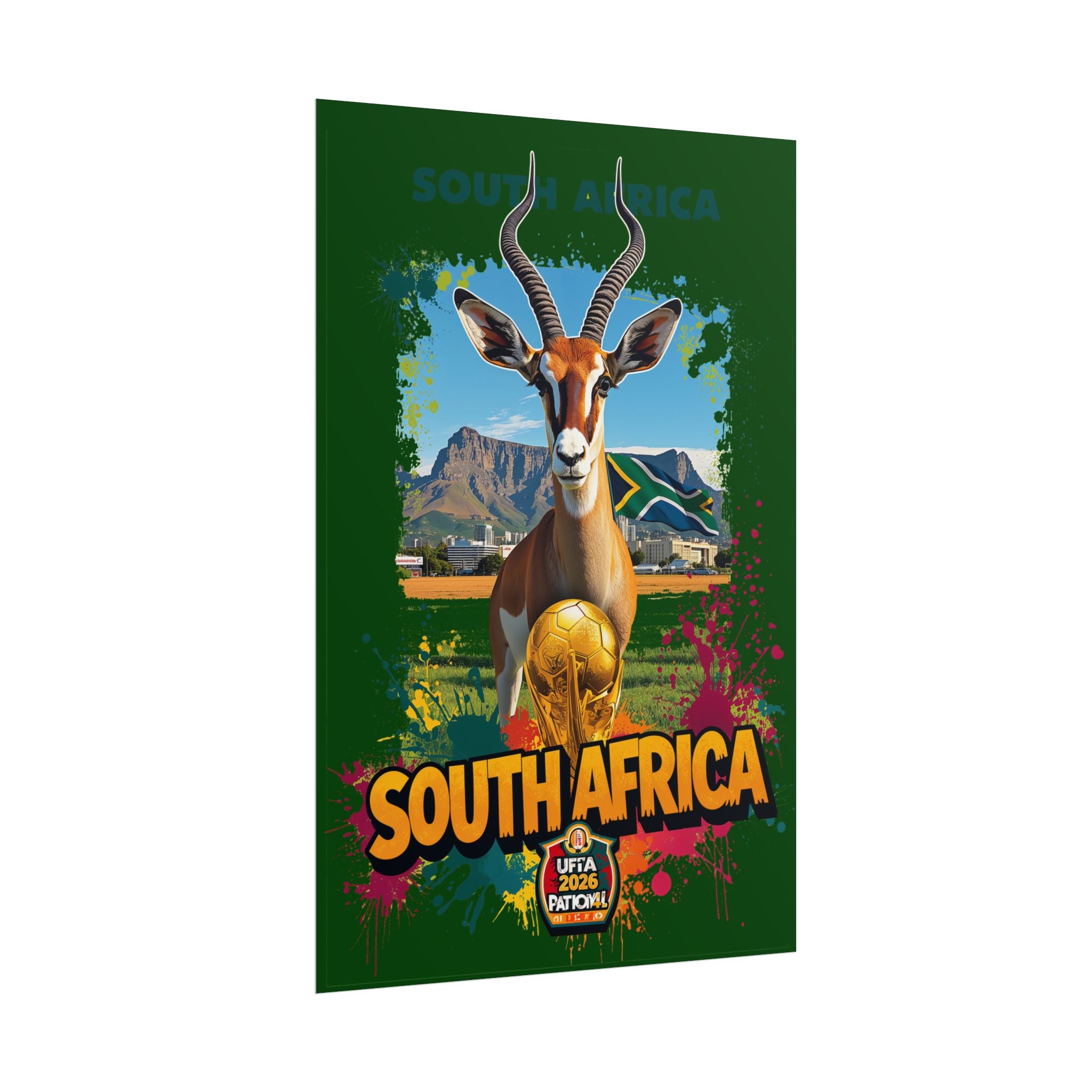 South Africa Sports Poster — Vintage Springbok World Cup Travel Print