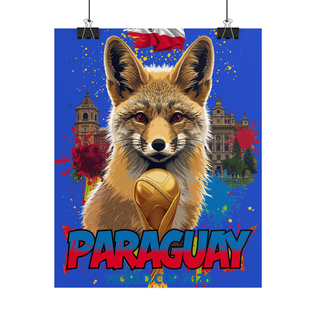 Title: Paraguay Soccer Poster 2026 World Cup Albirroja Wall Art Football Team