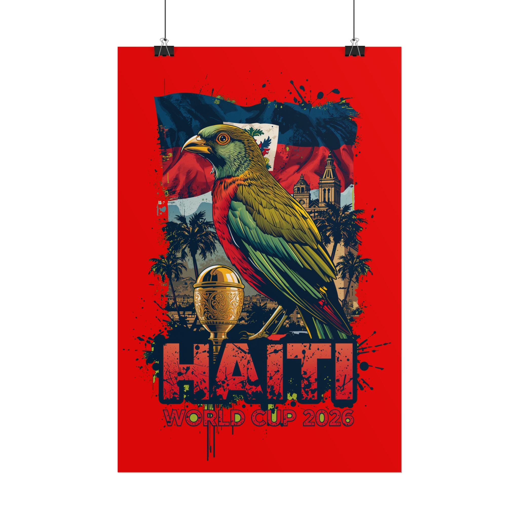 Haiti Soccer Poster 2026 World Cup Les Grenadiers Wall Art Football Print