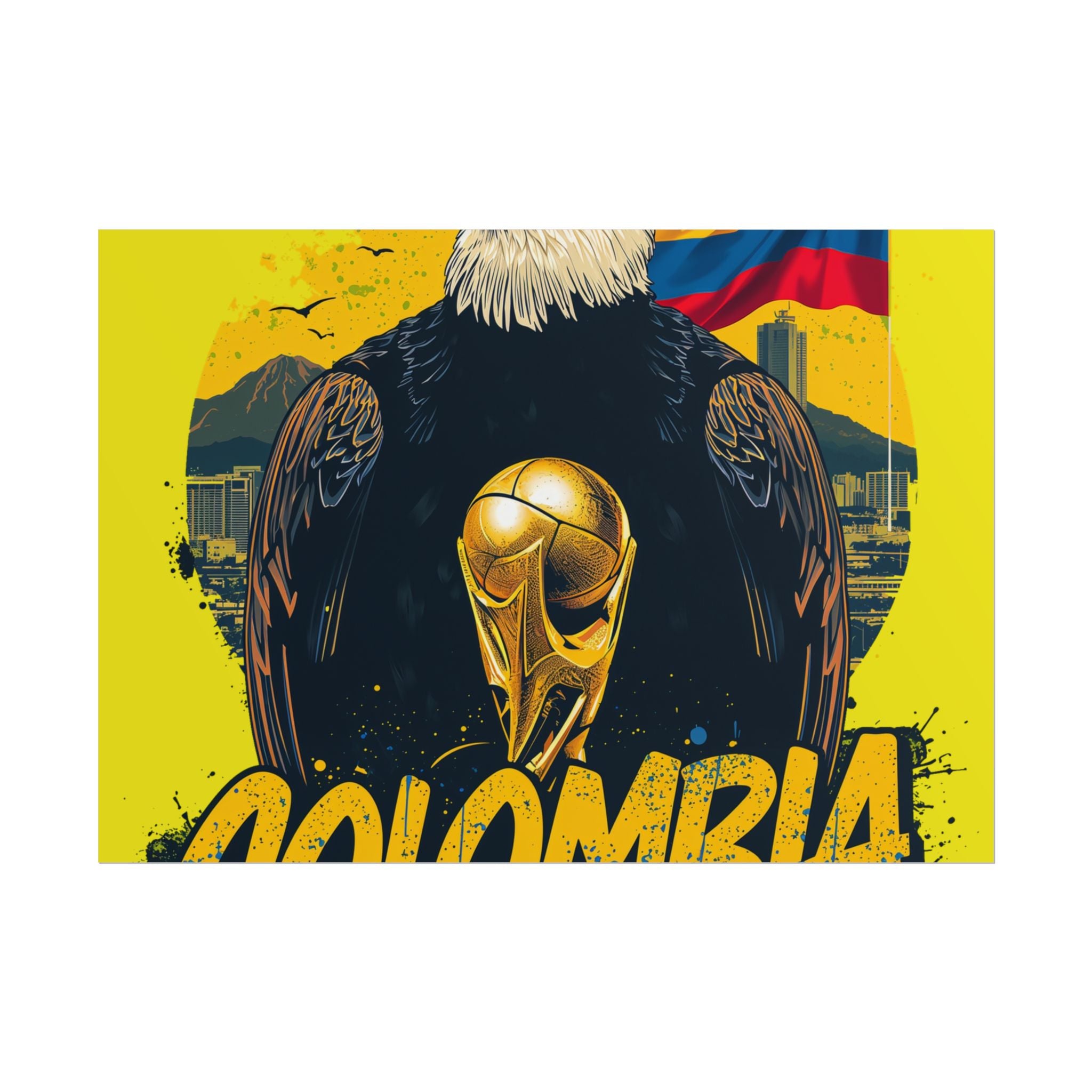 Colombia Soccer Poster 2026 World Cup Los Cafeteros Wall Art Football Print