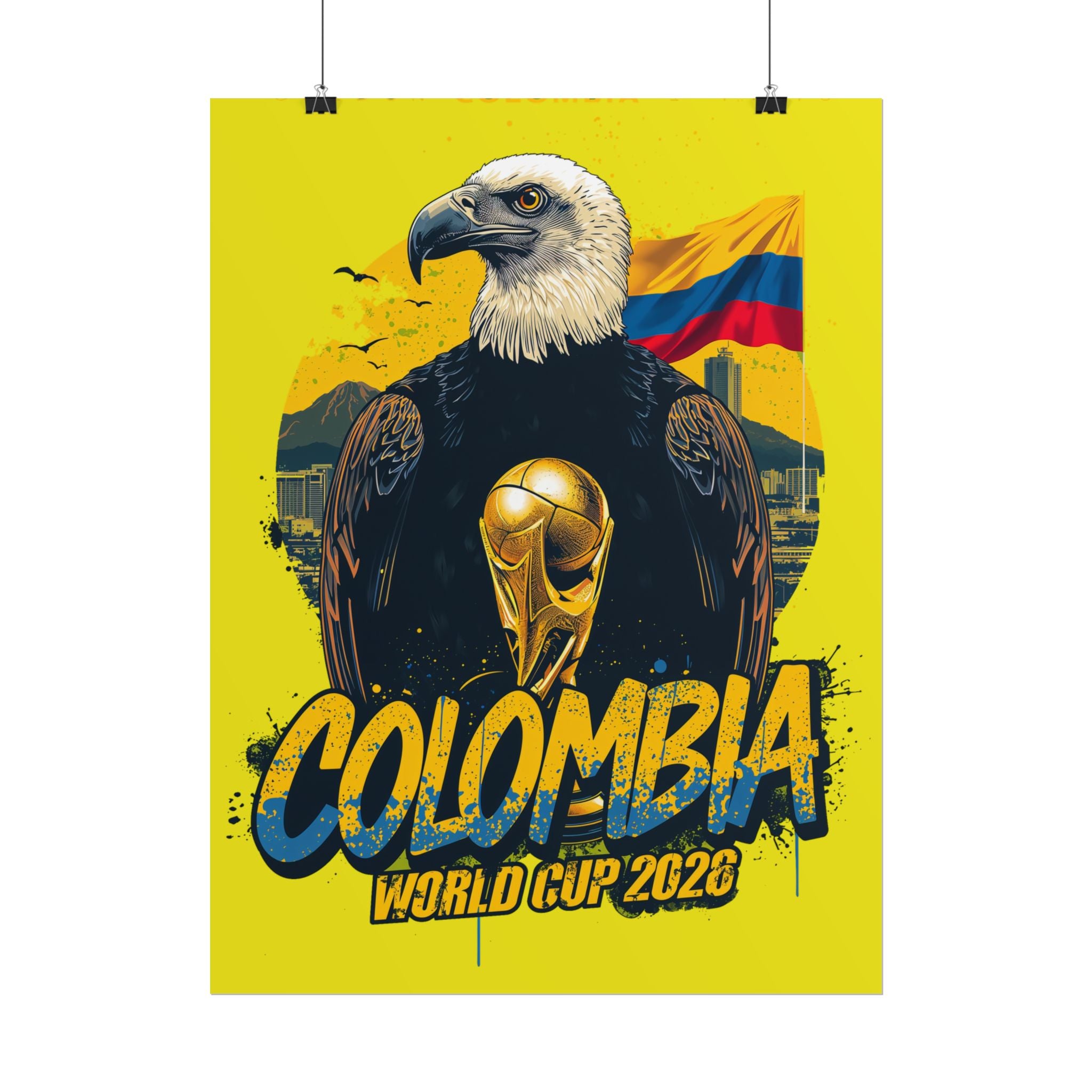 Colombia Soccer Poster 2026 World Cup Los Cafeteros Wall Art Football Print