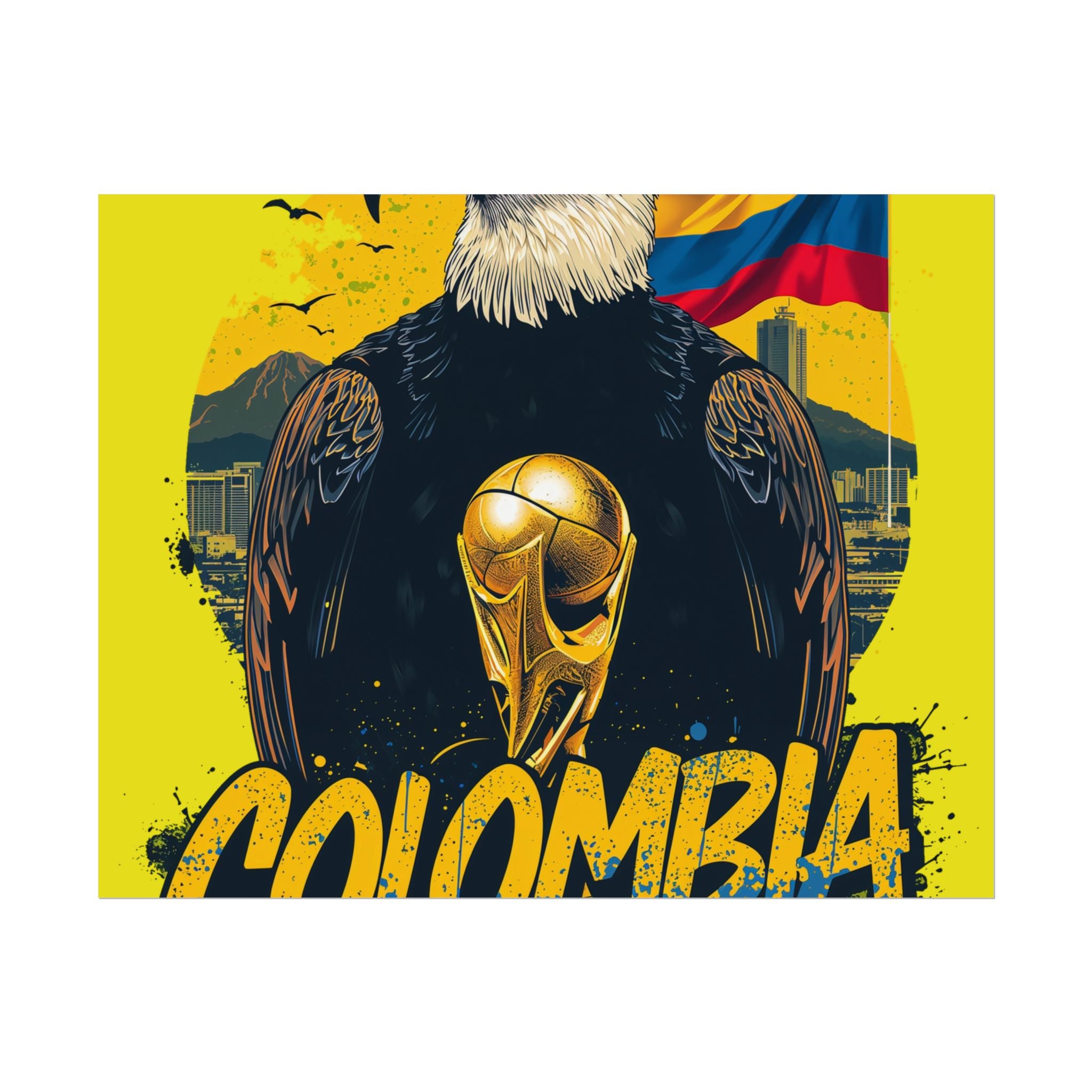 Colombia Soccer Poster 2026 World Cup Los Cafeteros Wall Art Football Print