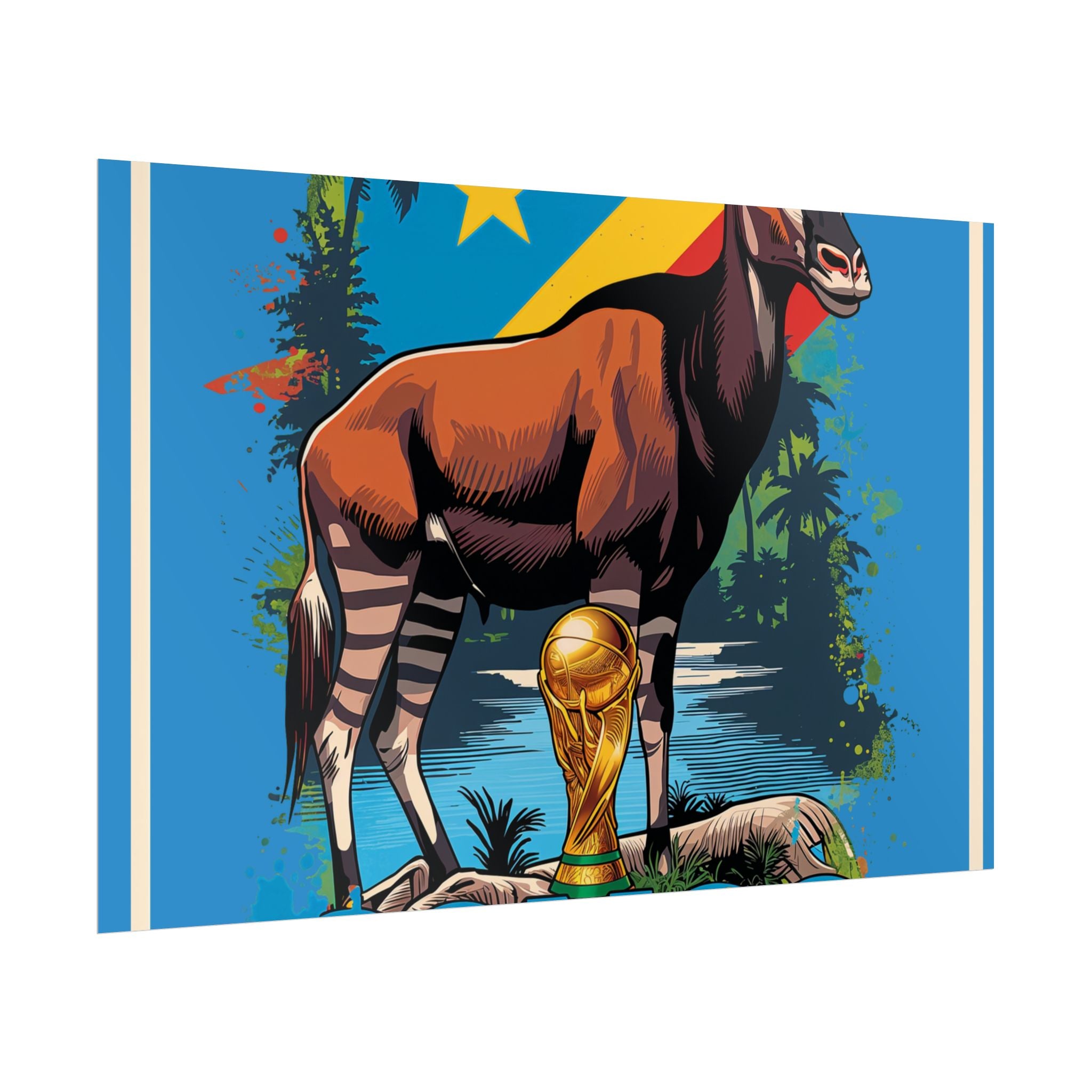 DR Congo Soccer Poster 2026 World Cup Leopards Wall Art Football Team Print