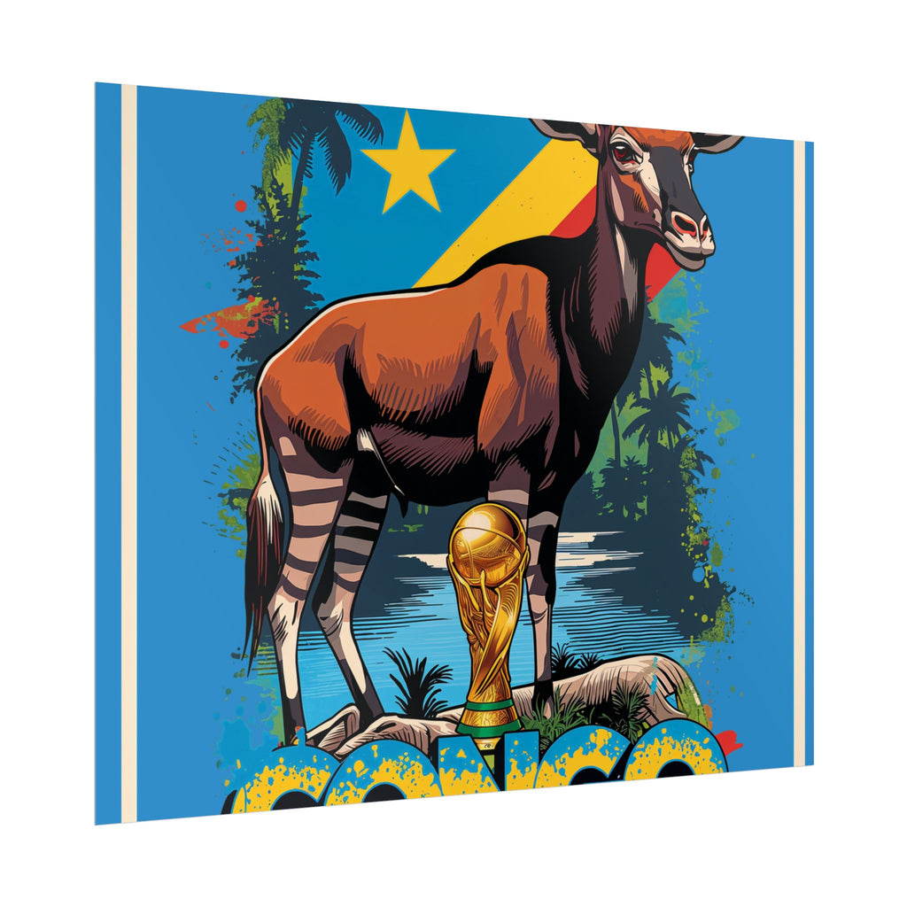 DR Congo Soccer Poster 2026 World Cup Leopards Wall Art Football Team Print